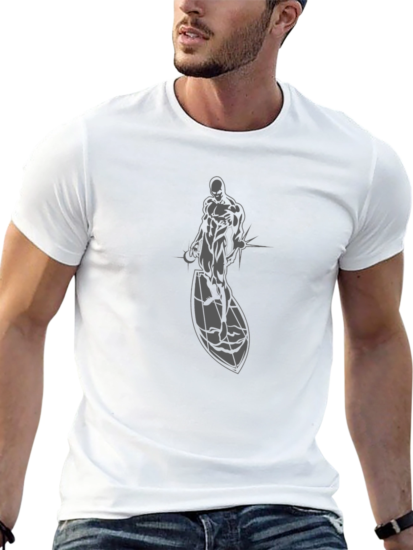 Silver Surfer Graphic T-Shirt - Classic Comic Style