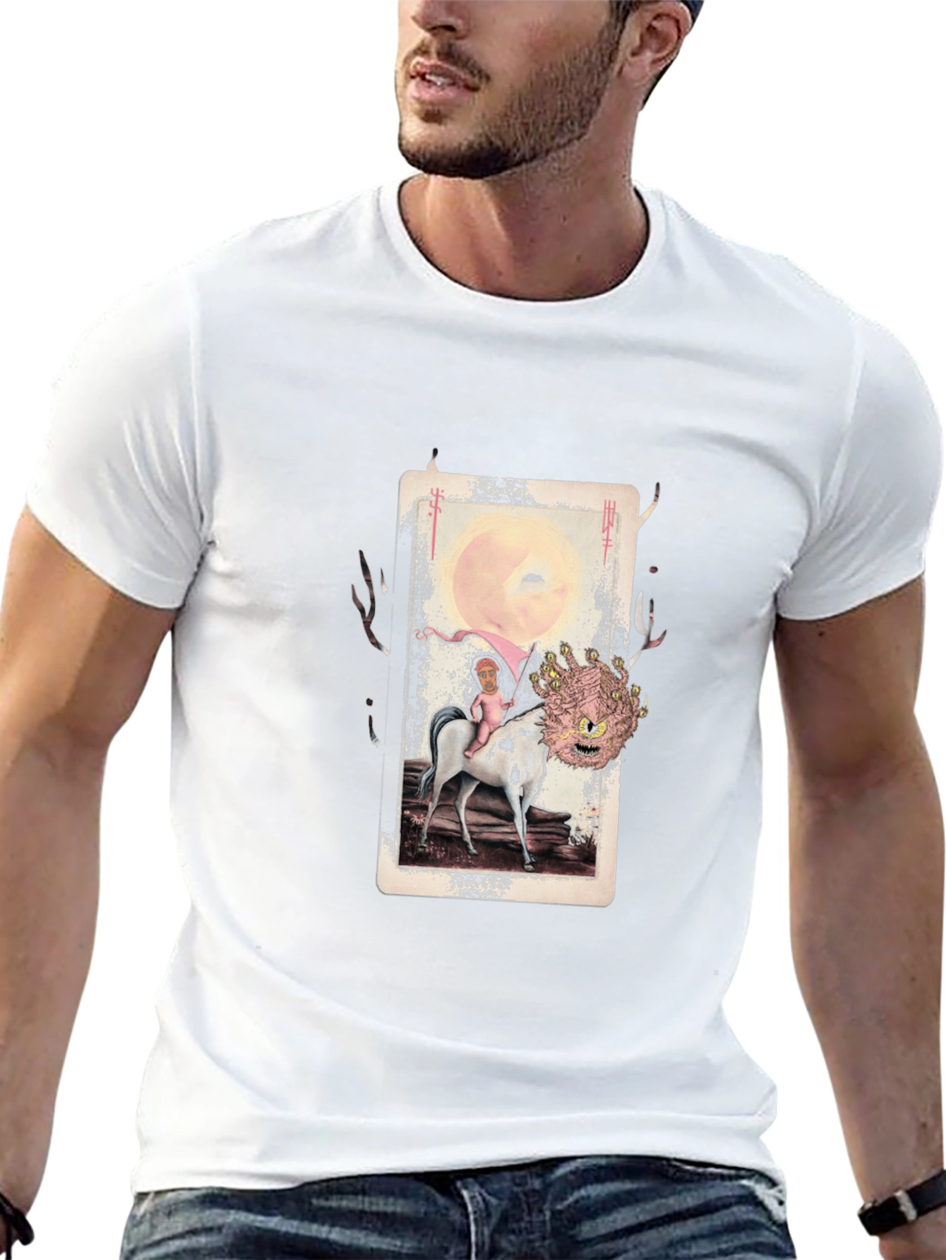 Unique Graphic Print Mens Black T-Shirt