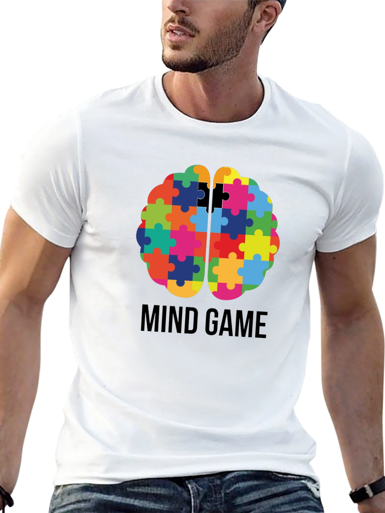Mind Game Puzzle Brain Graphic T-Shirt
