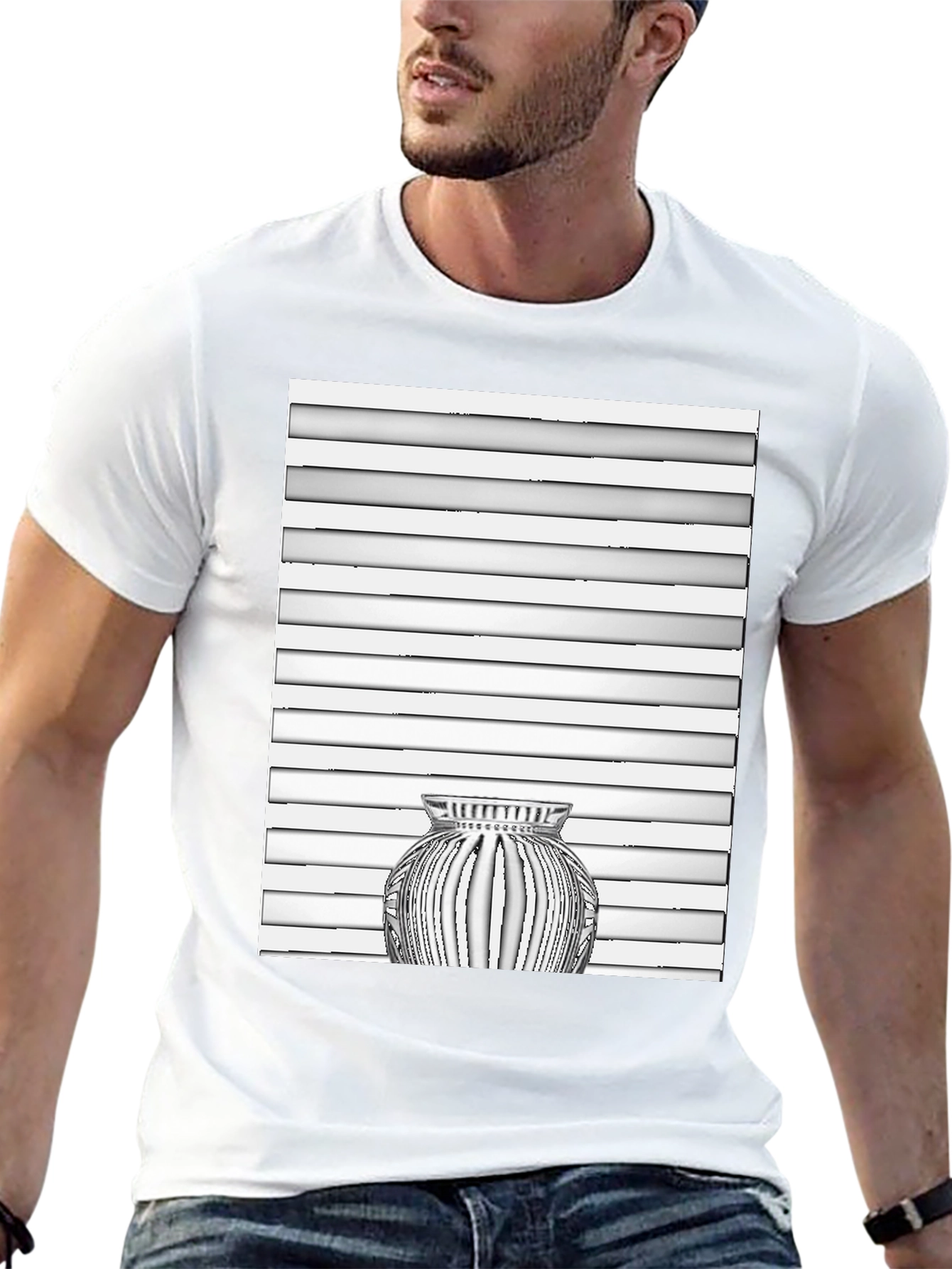 Striped Vase Graphic Tee