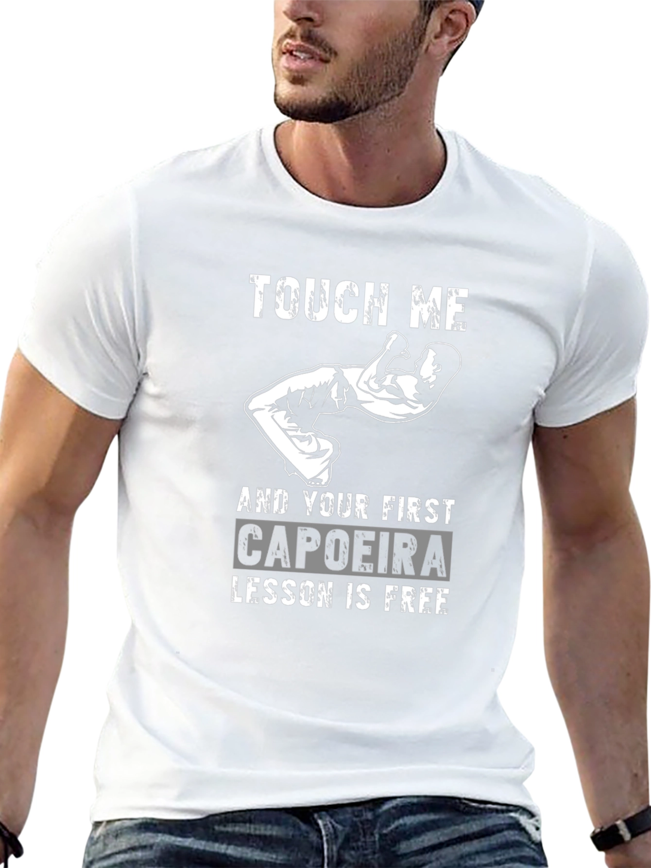 Touch Me Capoeira Lesson Free Funny Graphic T-Shirt