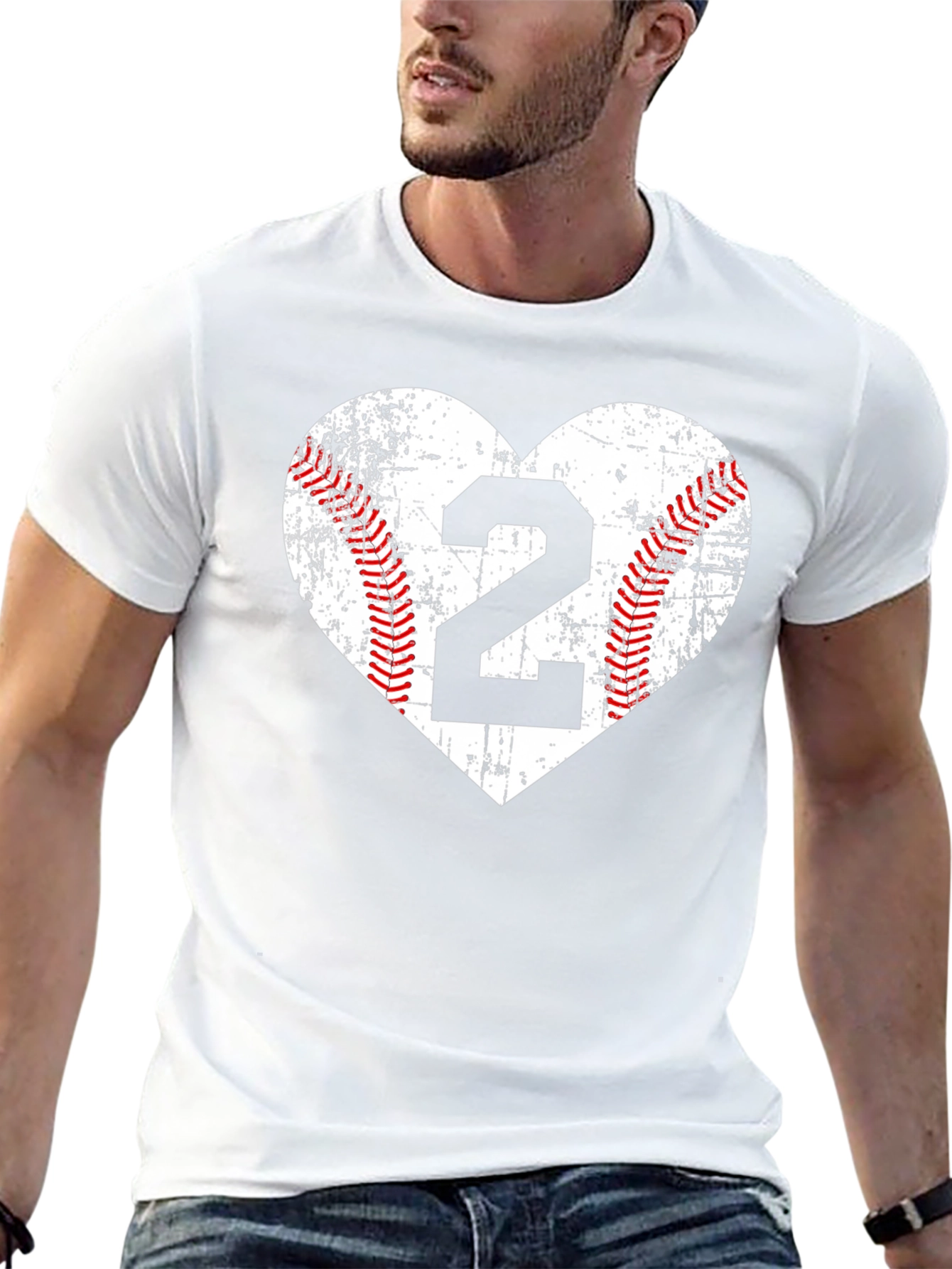 Baseball Number 2 Heart T-Shirt