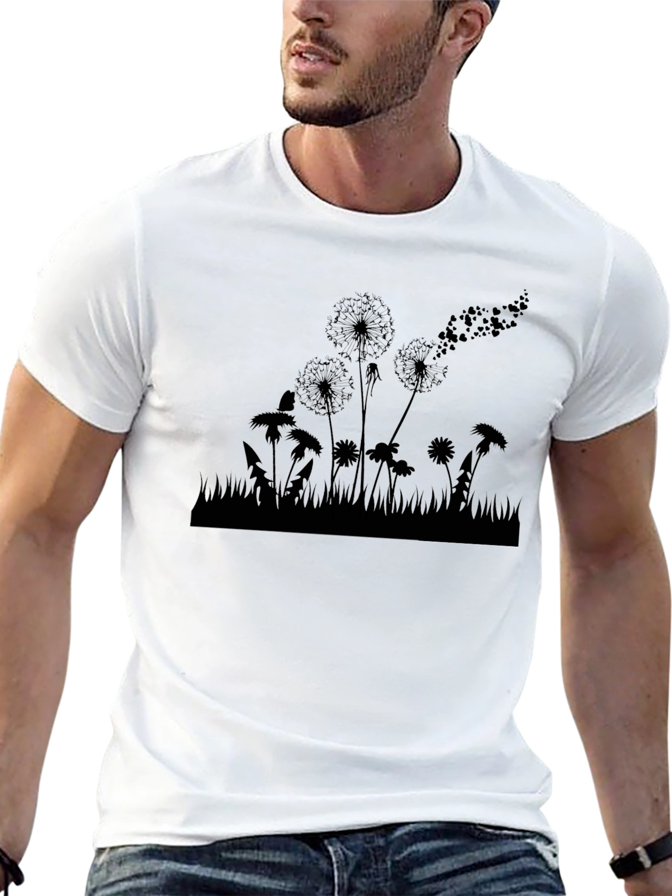 Dandelion Silhouette Black T-Shirt