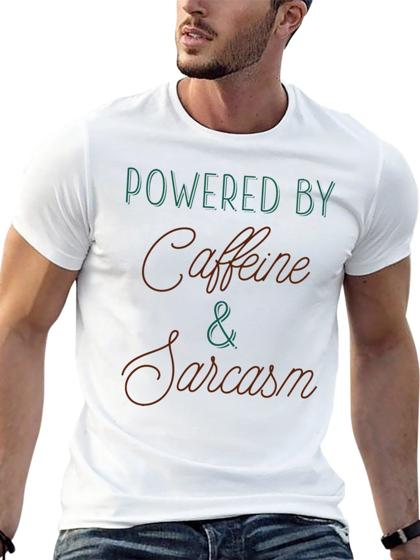 Powered By Caffeine & Sarcasm Graphic Tee