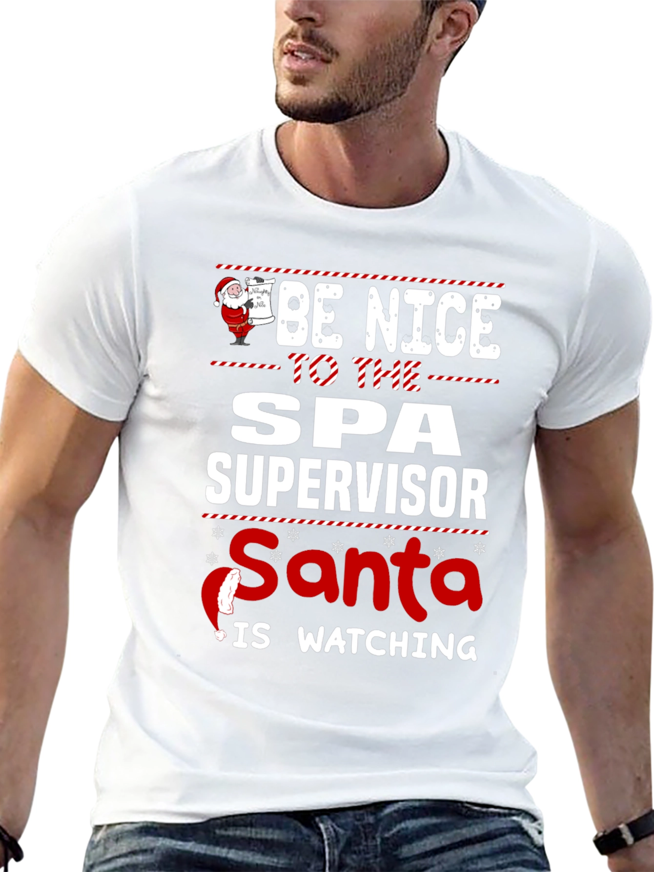 Spa Supervisor Santa Watching T-Shirt