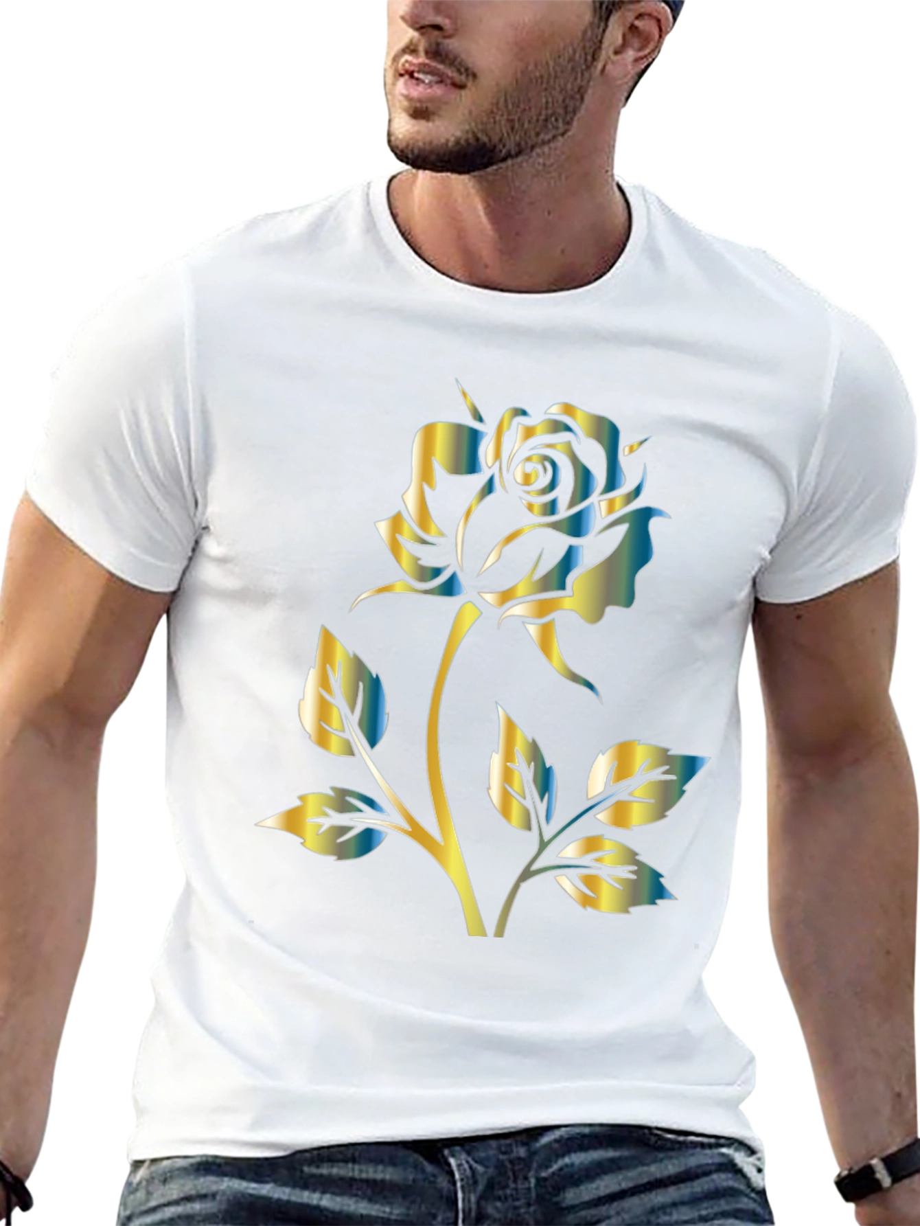 Rose Graphic Black T-Shirt
