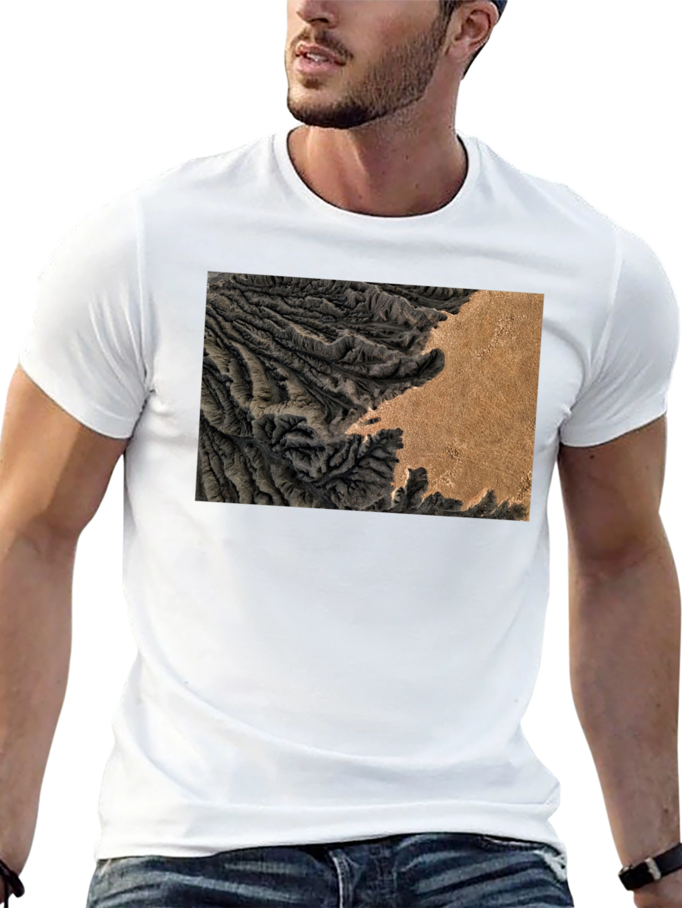 Terrain Map Graphic Black T-Shirt
