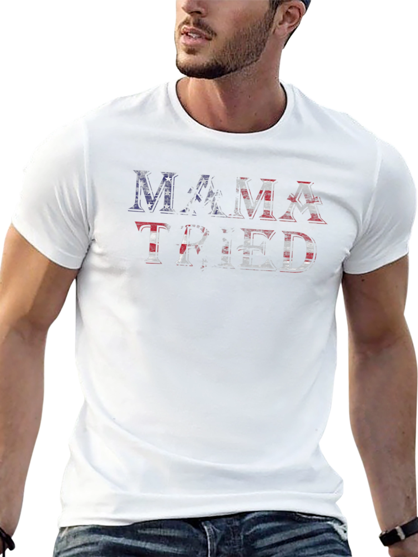 Mama Tried Graphic Tee - Patriotic USA Flag Design