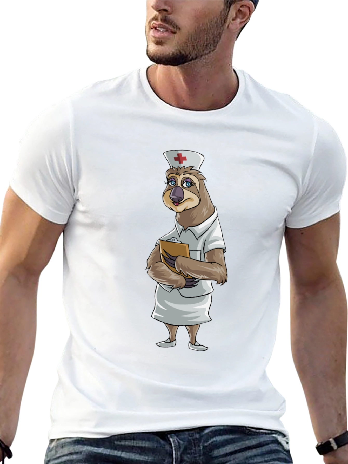 Sloth Nurse T-Shirt - Funny Cartoon Animal Tee