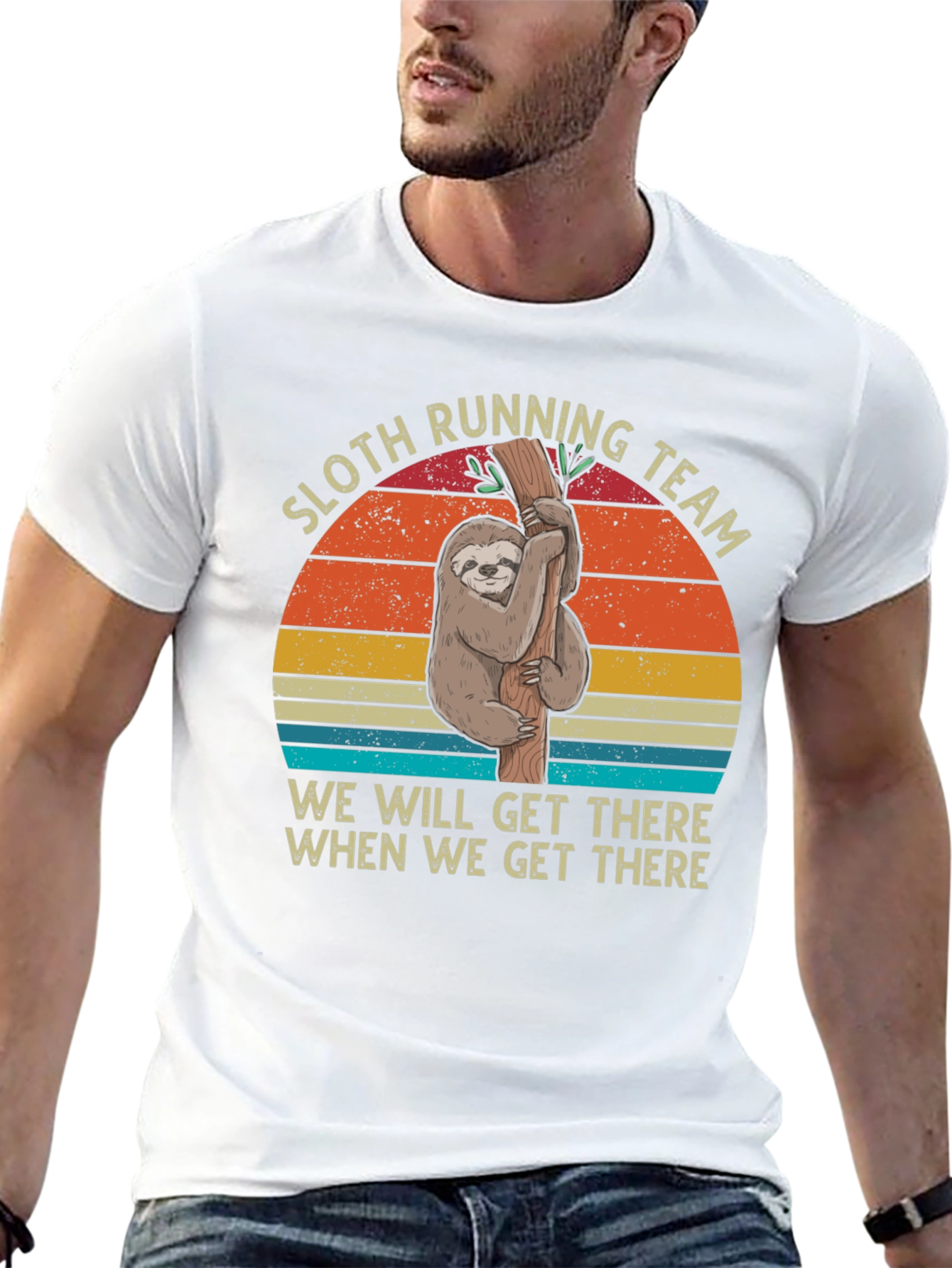 Sloth Running Team T-Shirt Funny Lazy Tee