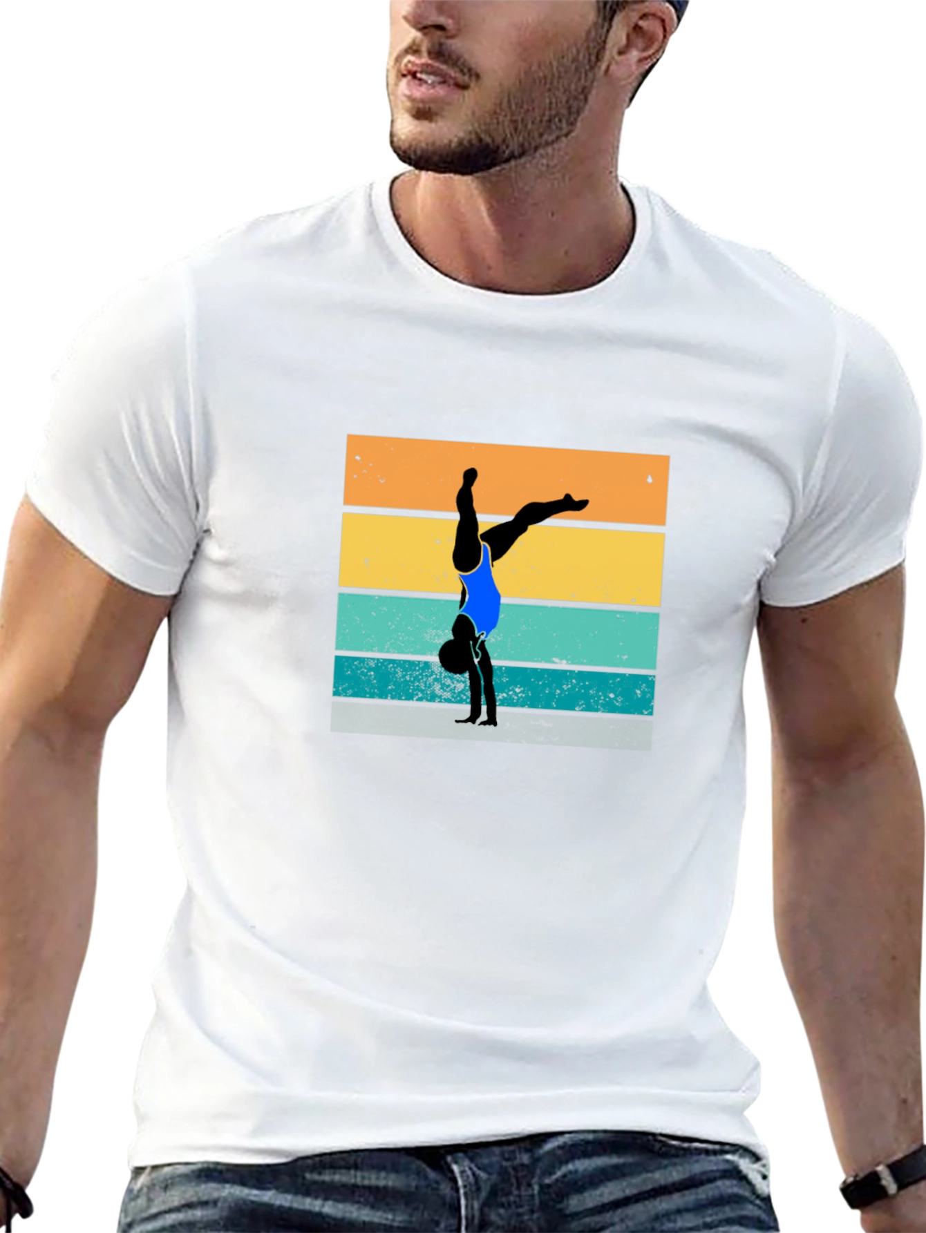 Gymnast Retro Style Black T-Shirt