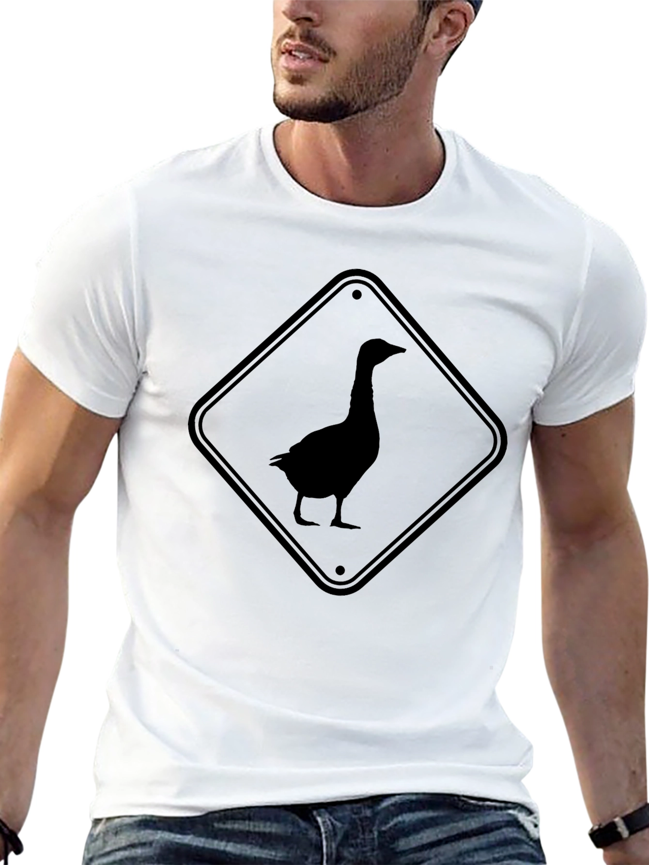 Goose Crossing T-Shirt - Novelty Animal Tee