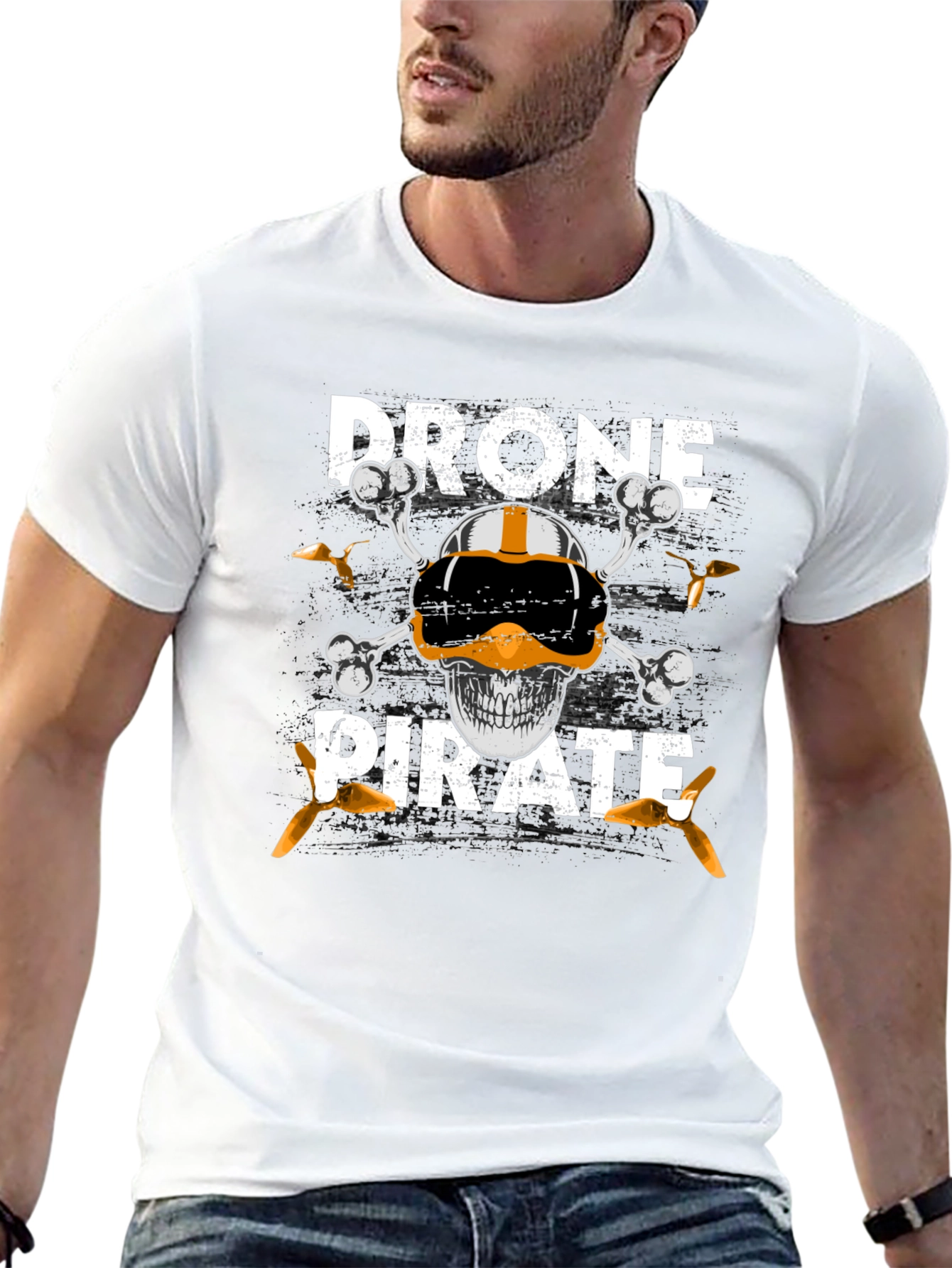 Drone Pirate T-Shirt - Pilot Skull Design