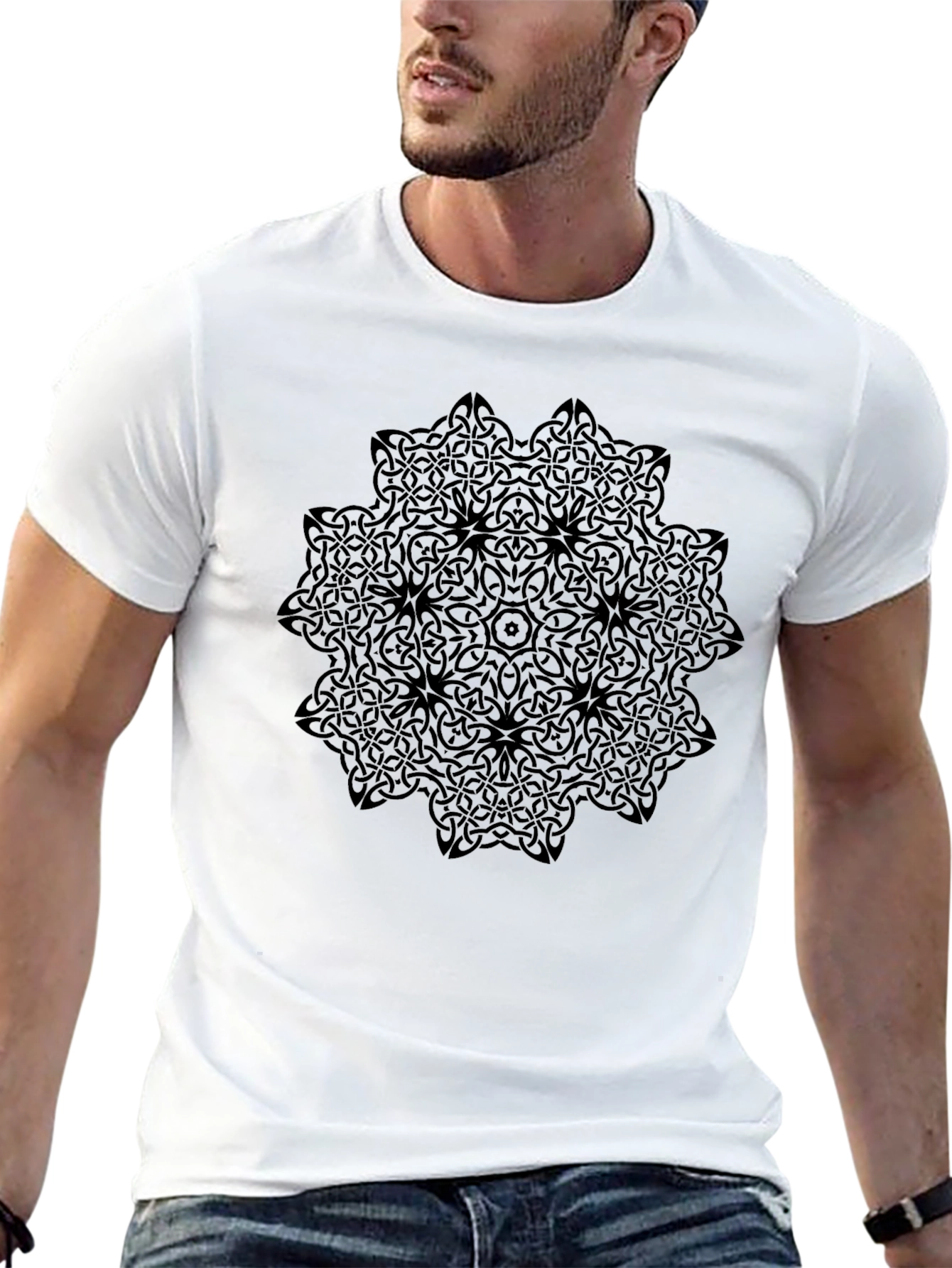 Black Mandala Graphic Tee - Stylish Comfort
