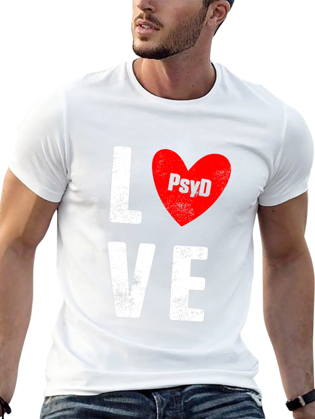 Love PsyD T-Shirt - Black Cotton Blend