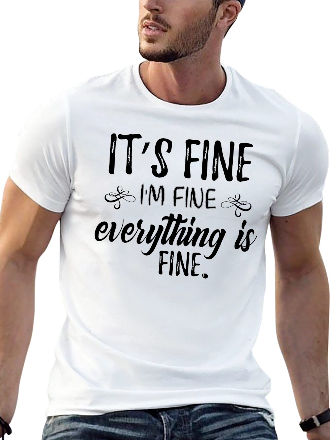Its Fine Graphic T-Shirt - Black Humor Apparel