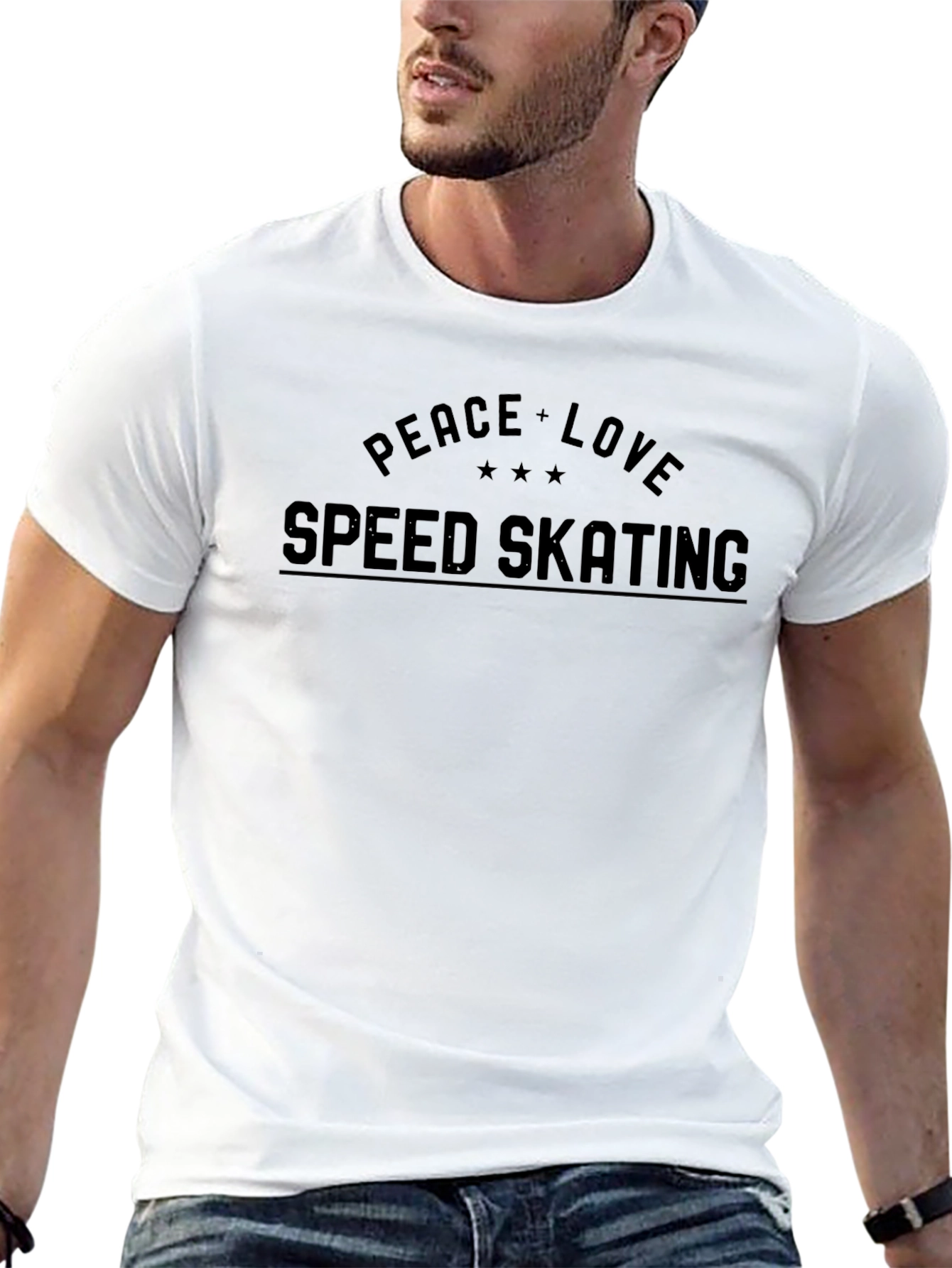 Peace Love Speed Skating Black T-Shirt