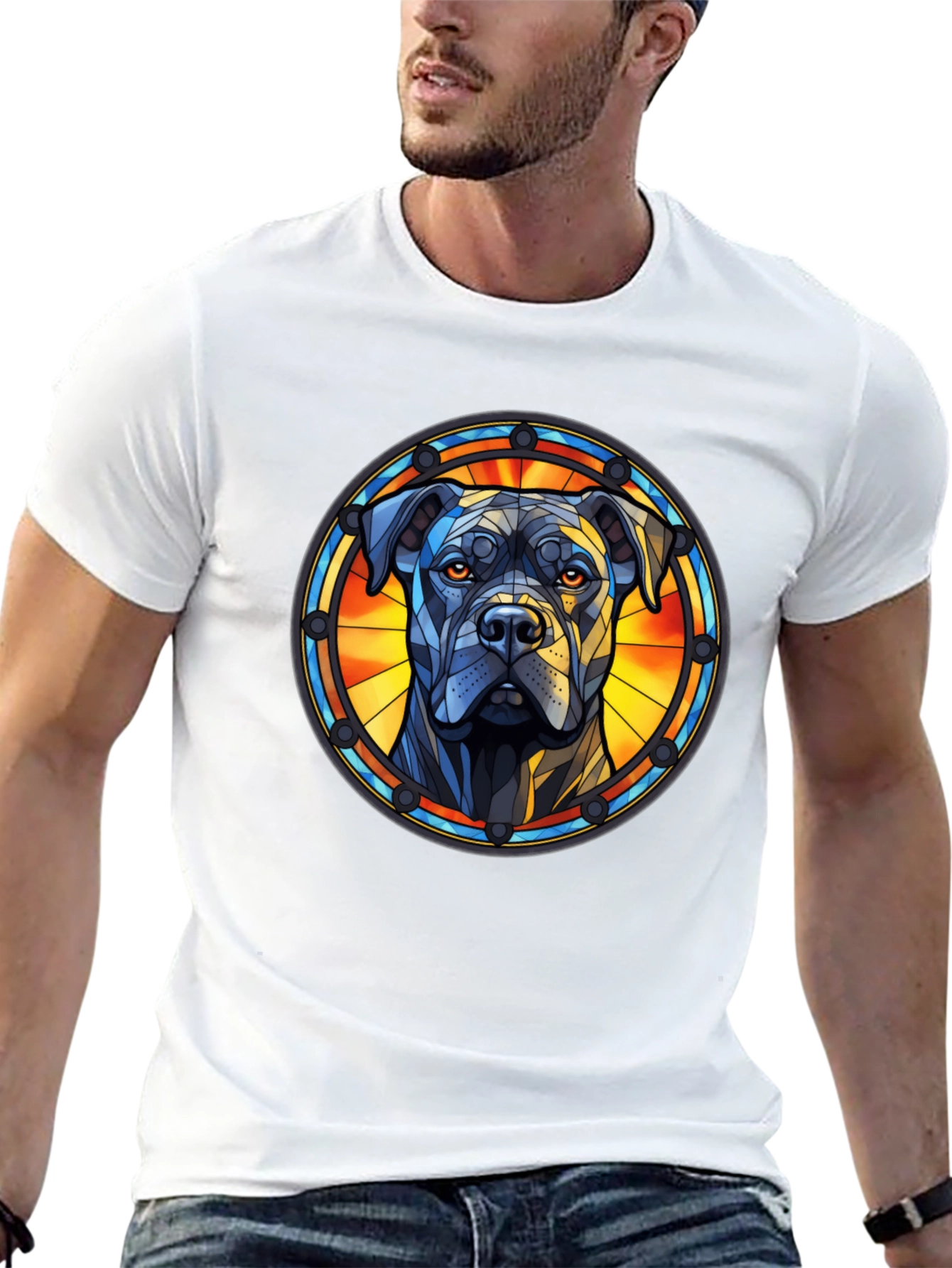 Dog Stained Glass Style Tee