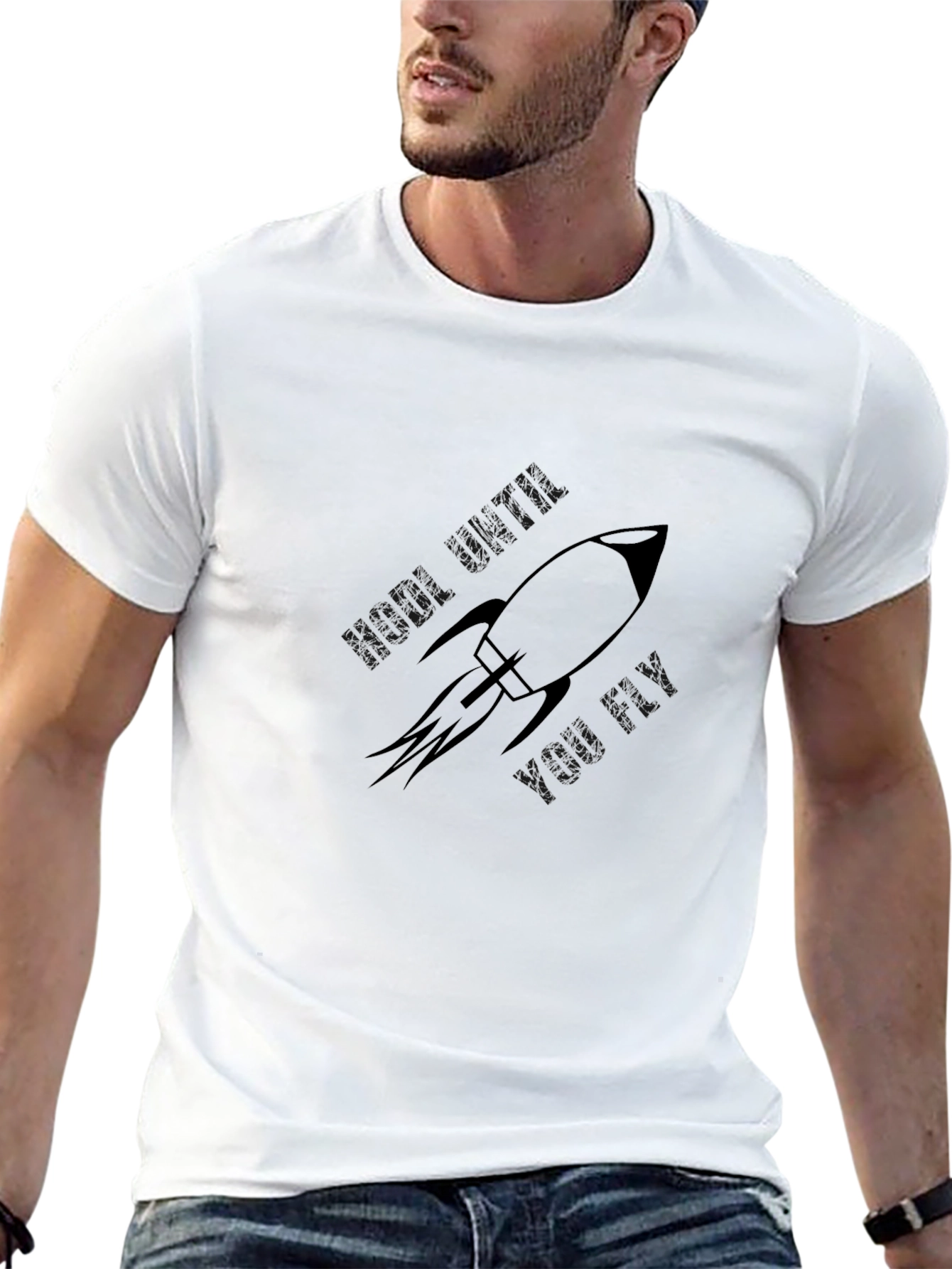 Rocket Graphic Black T-Shirt