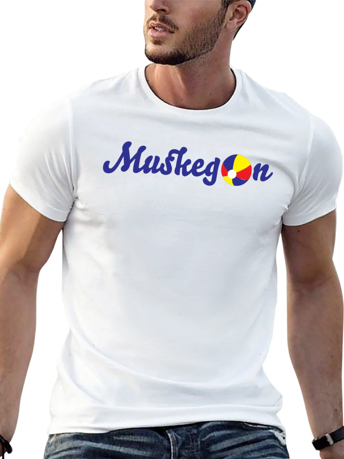Muskegon Beach Ball Graphic Tee - Black