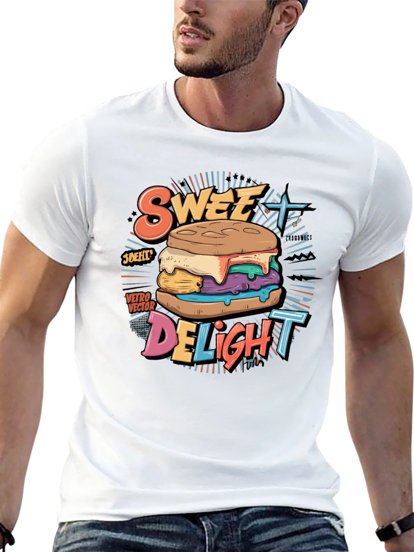 Sweet Delight Graphic Tee - Retro Dessert T-Shirt