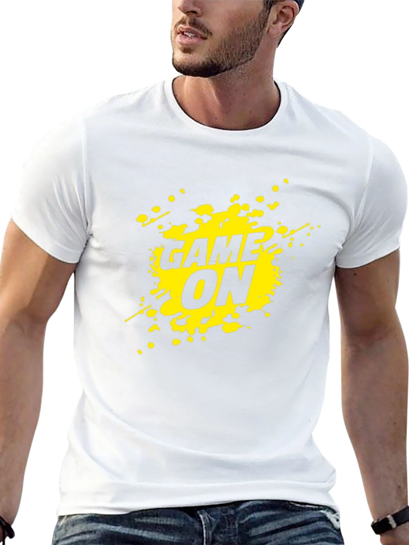 Game On Graphic Tee - Black Casual T-Shirt