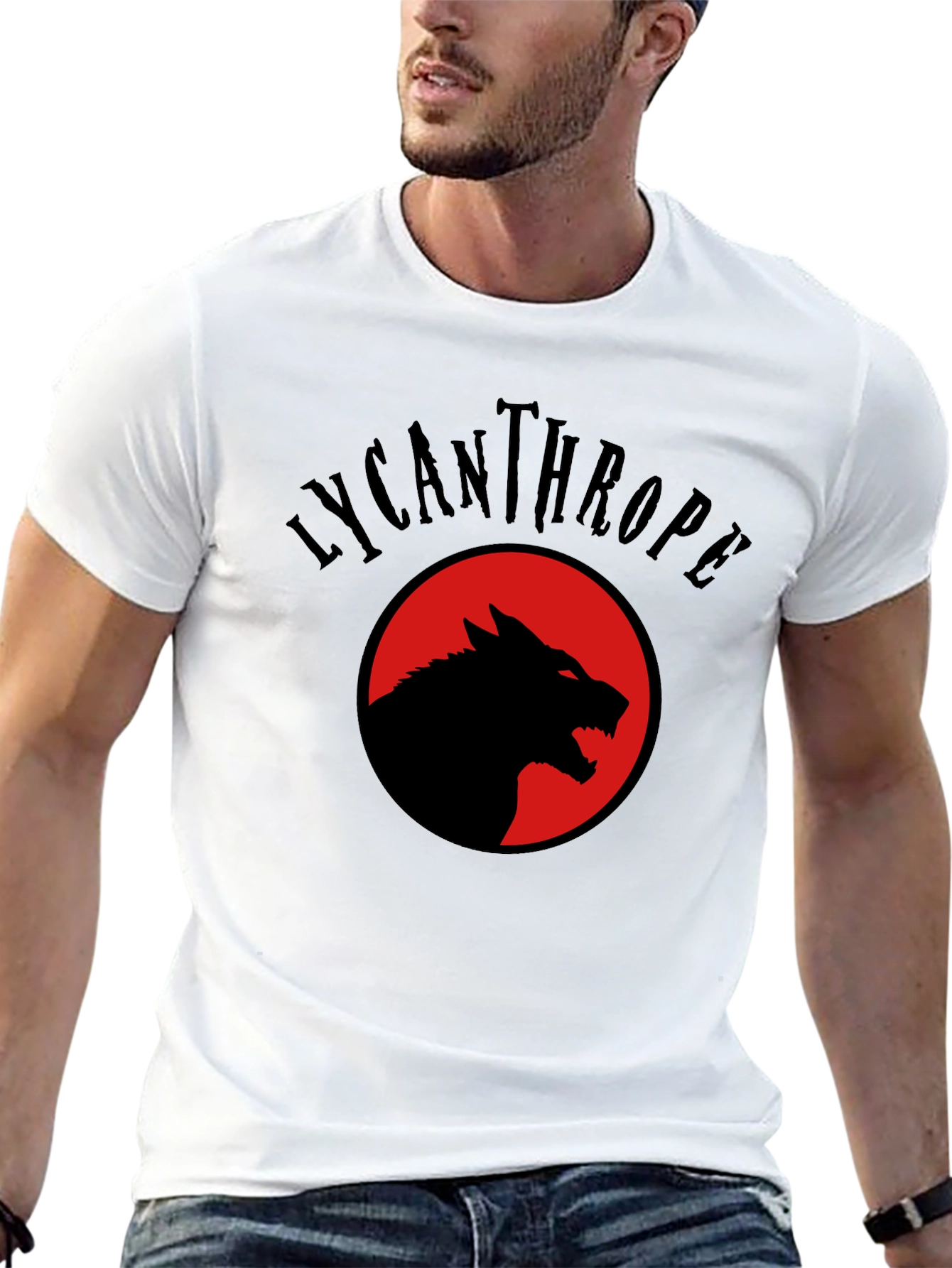 Lycanthrope Wolf Graphic Tee - Black Crew Neck T-Shirt