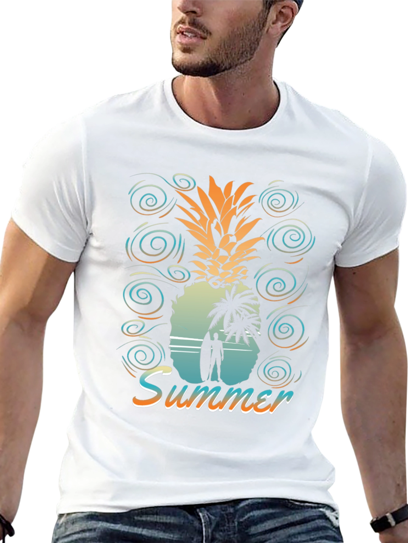 Summer Pineapple Graphic Tee - Beach Vibes