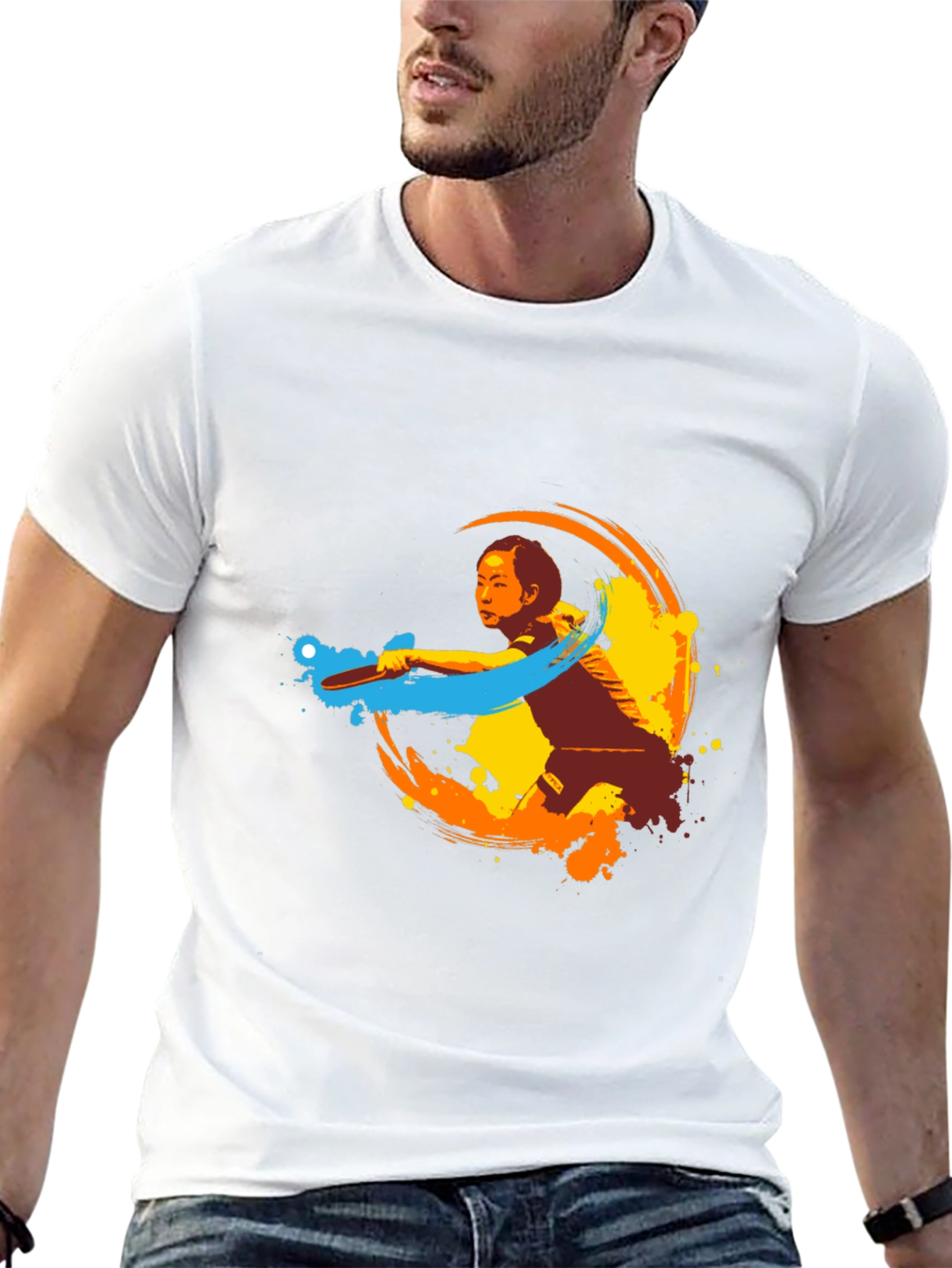 Table Tennis Player Graphic Tee - Black
