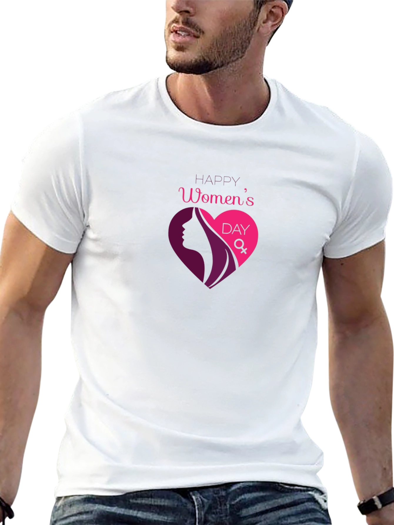 Womens Day Graphic T-Shirt - Black Cotton Tee
