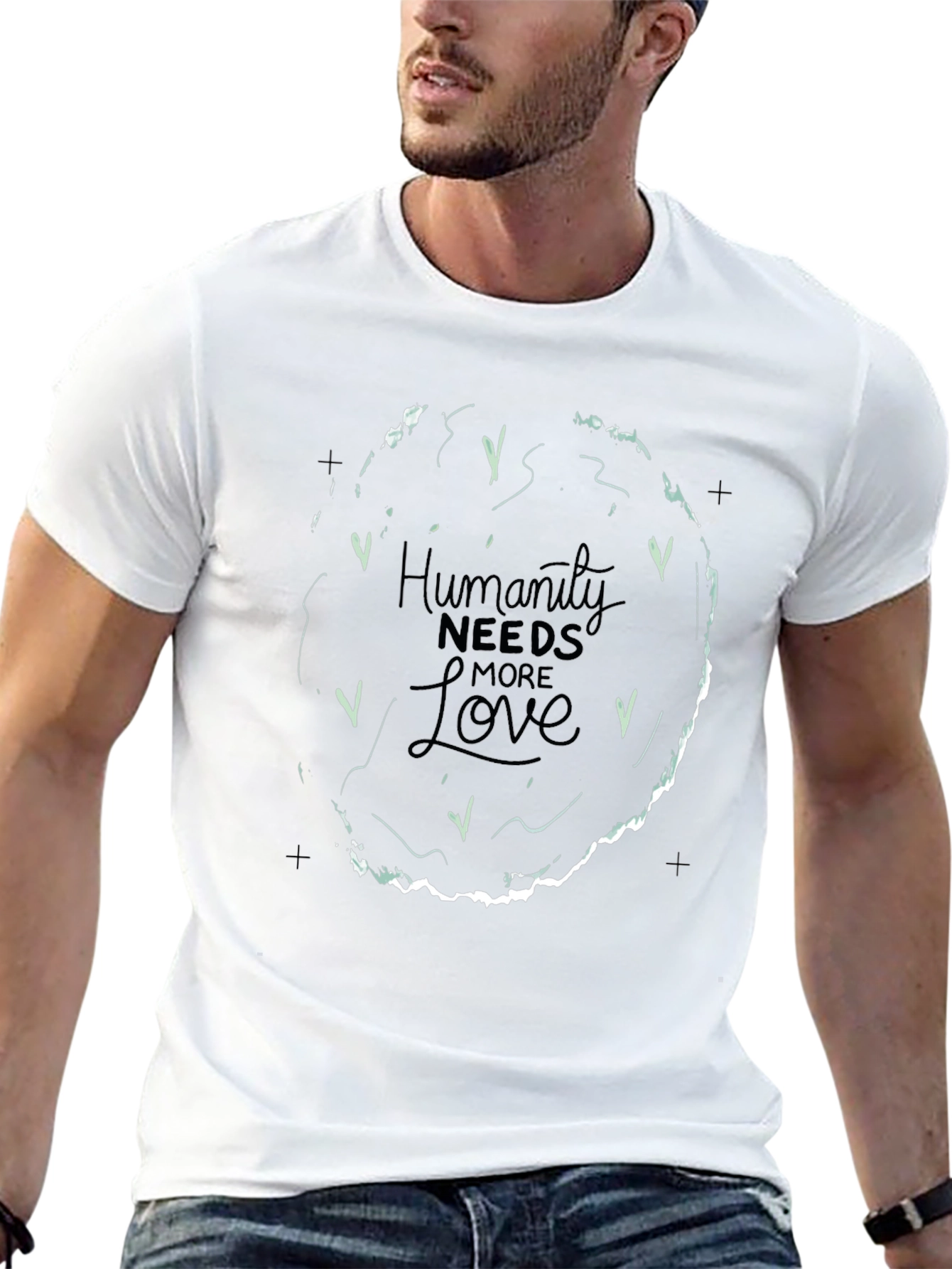 Humanity Needs More Love Graphic Tee - Black