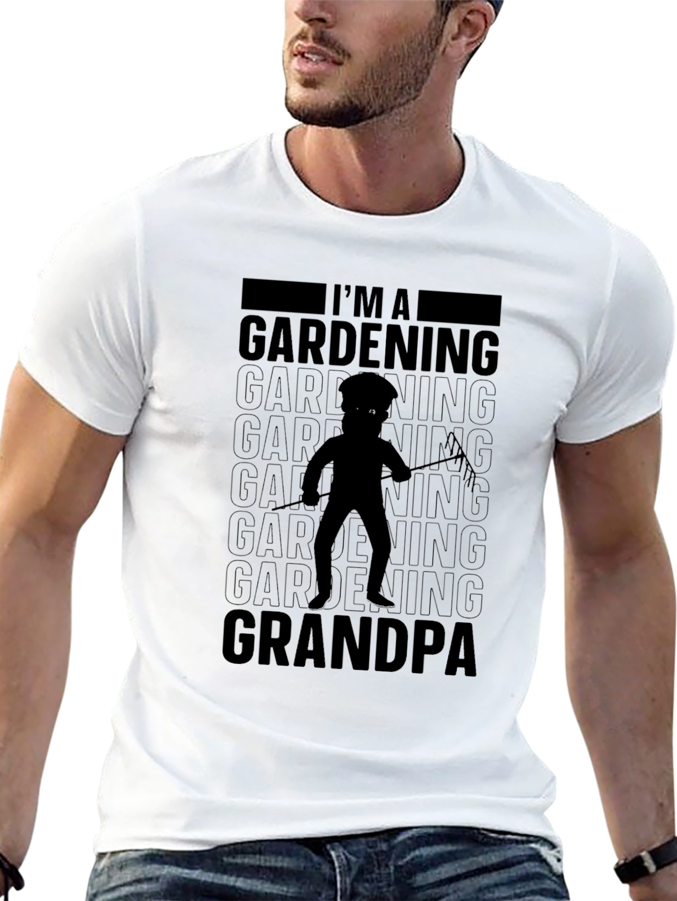 Gardening Grandpa T-Shirt - Black Cotton Blend