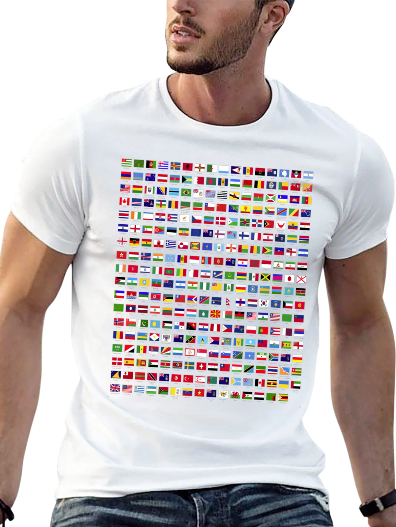 Flags of the World Graphic T-Shirt - Black