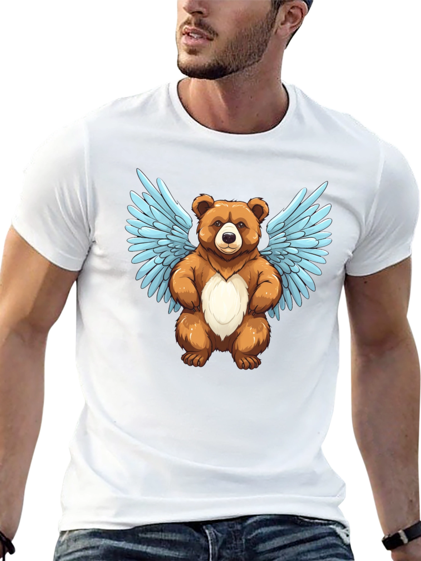 Winged Bear Graphic T-Shirt