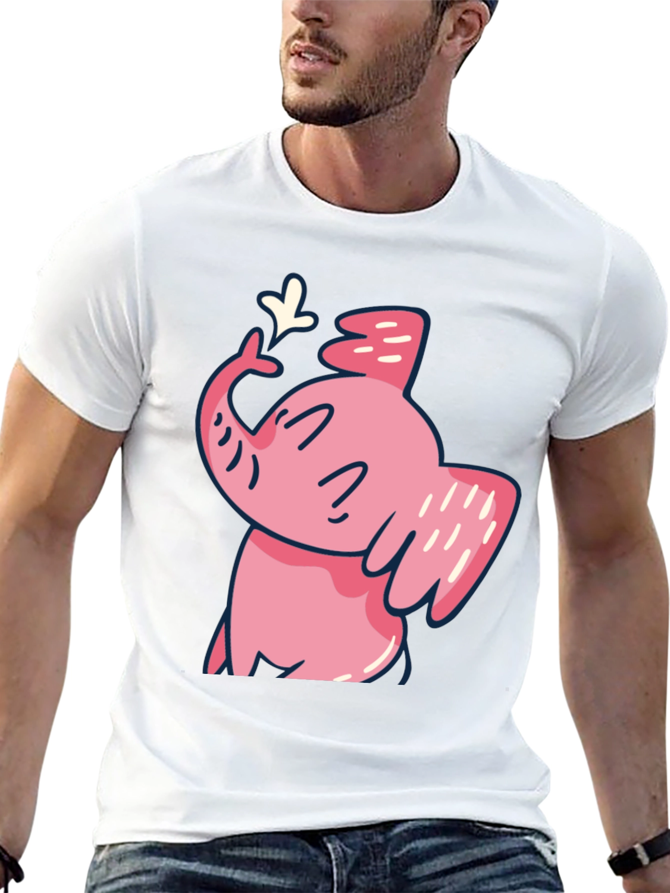 Cute Pink Elephant Graphic T-Shirt
