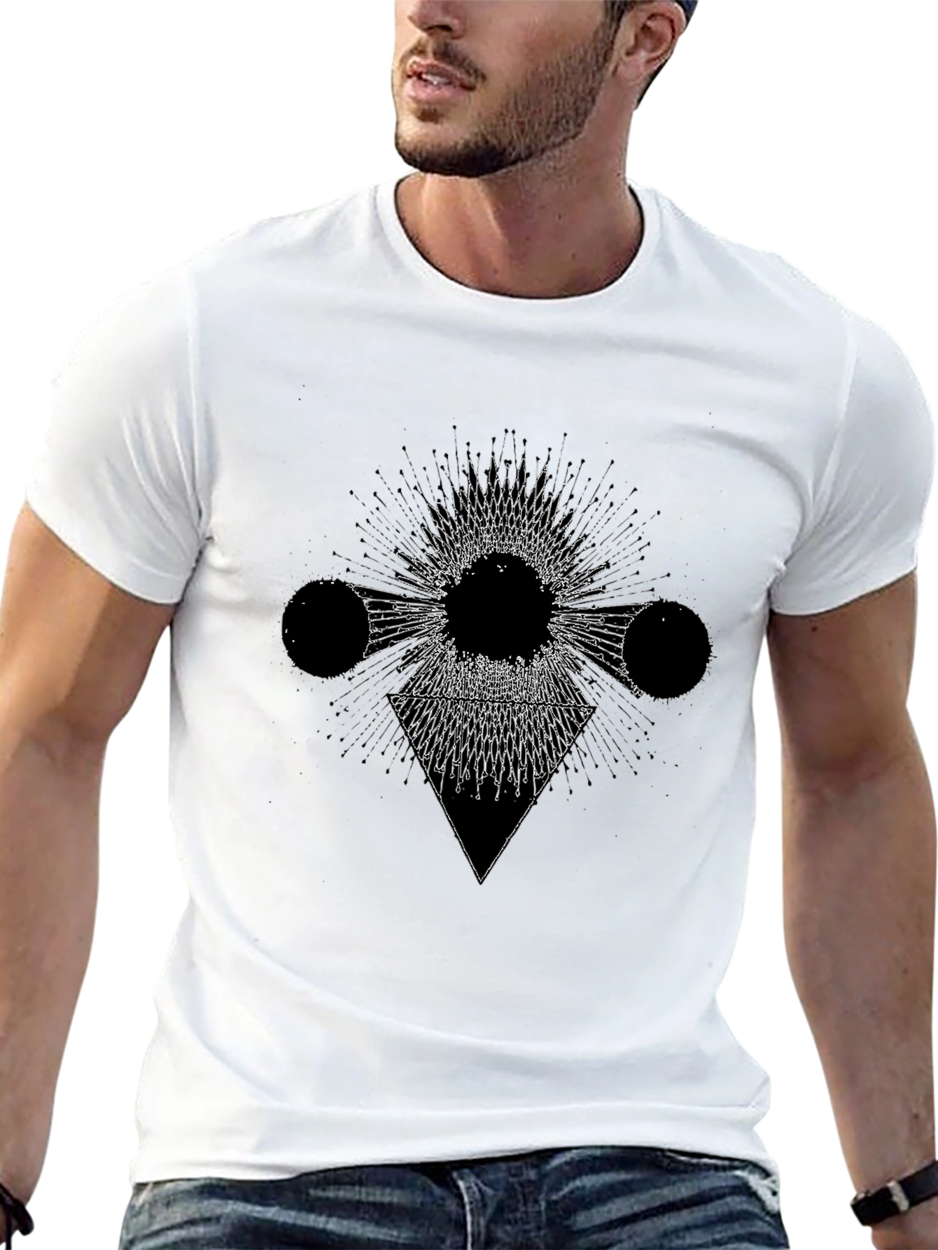 Geometric Graphic Black T-Shirt