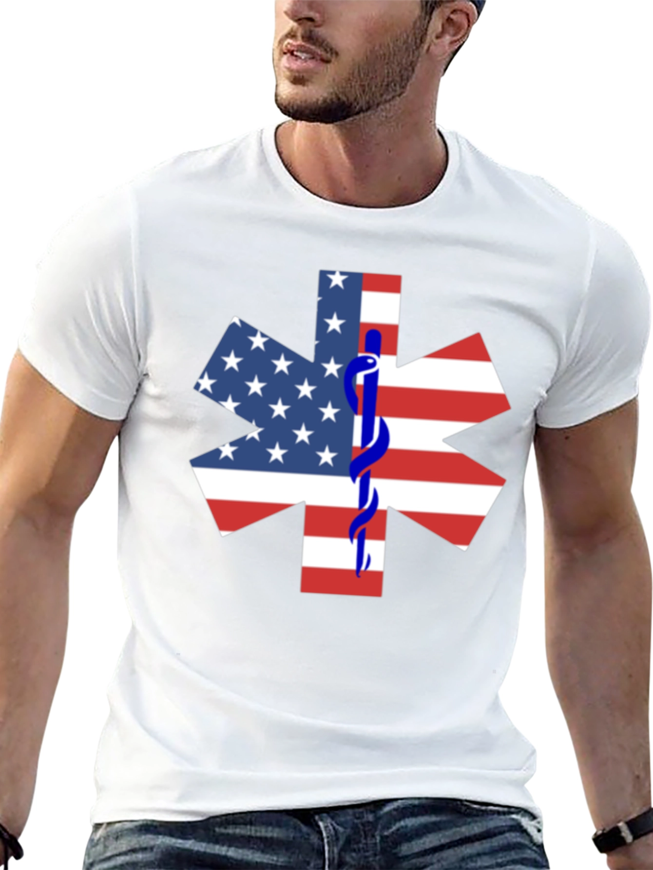 American Flag Star of Life EMT T-Shirt