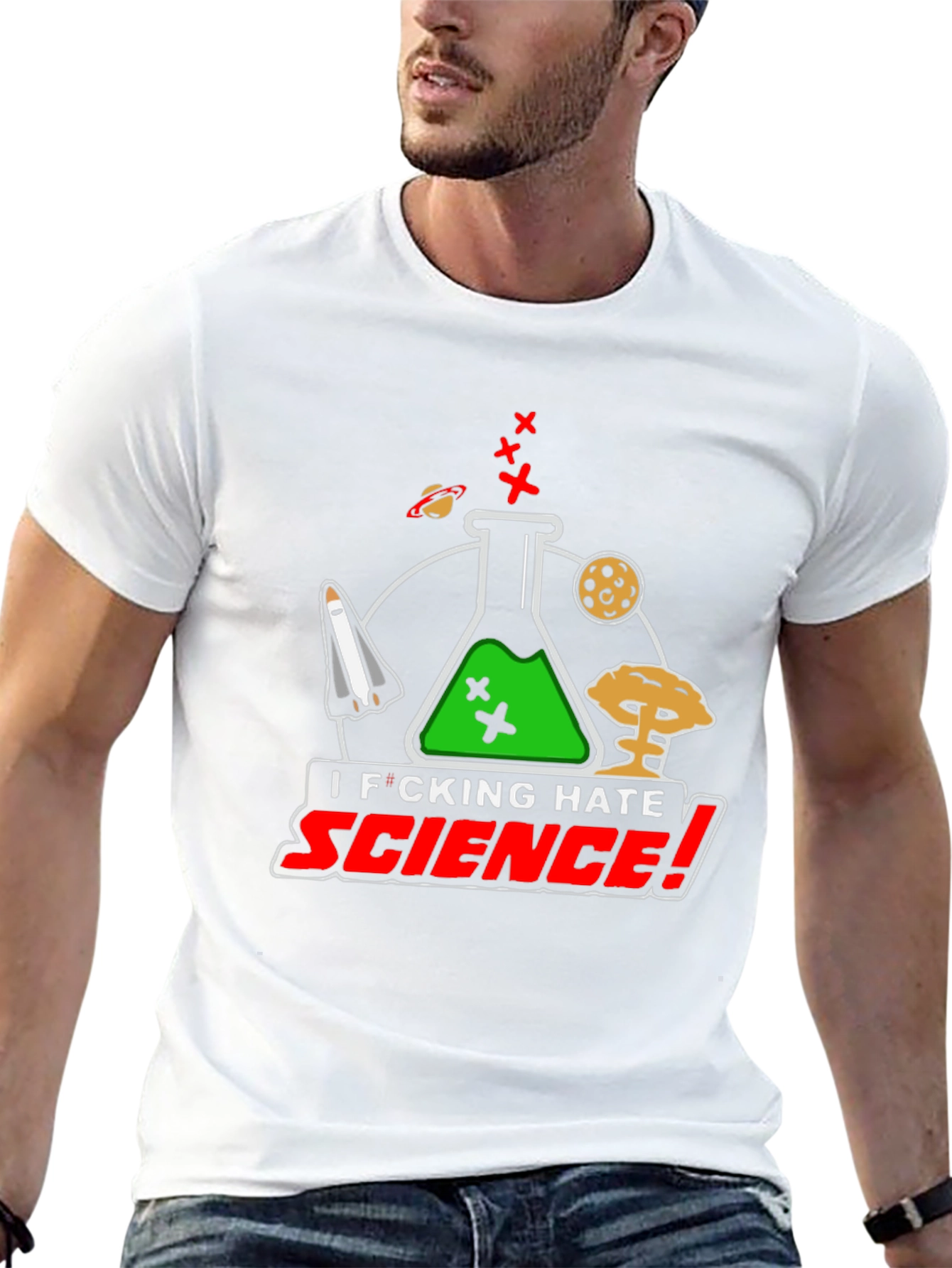 I Hate Science Black T-Shirt Funny Graphic Tee