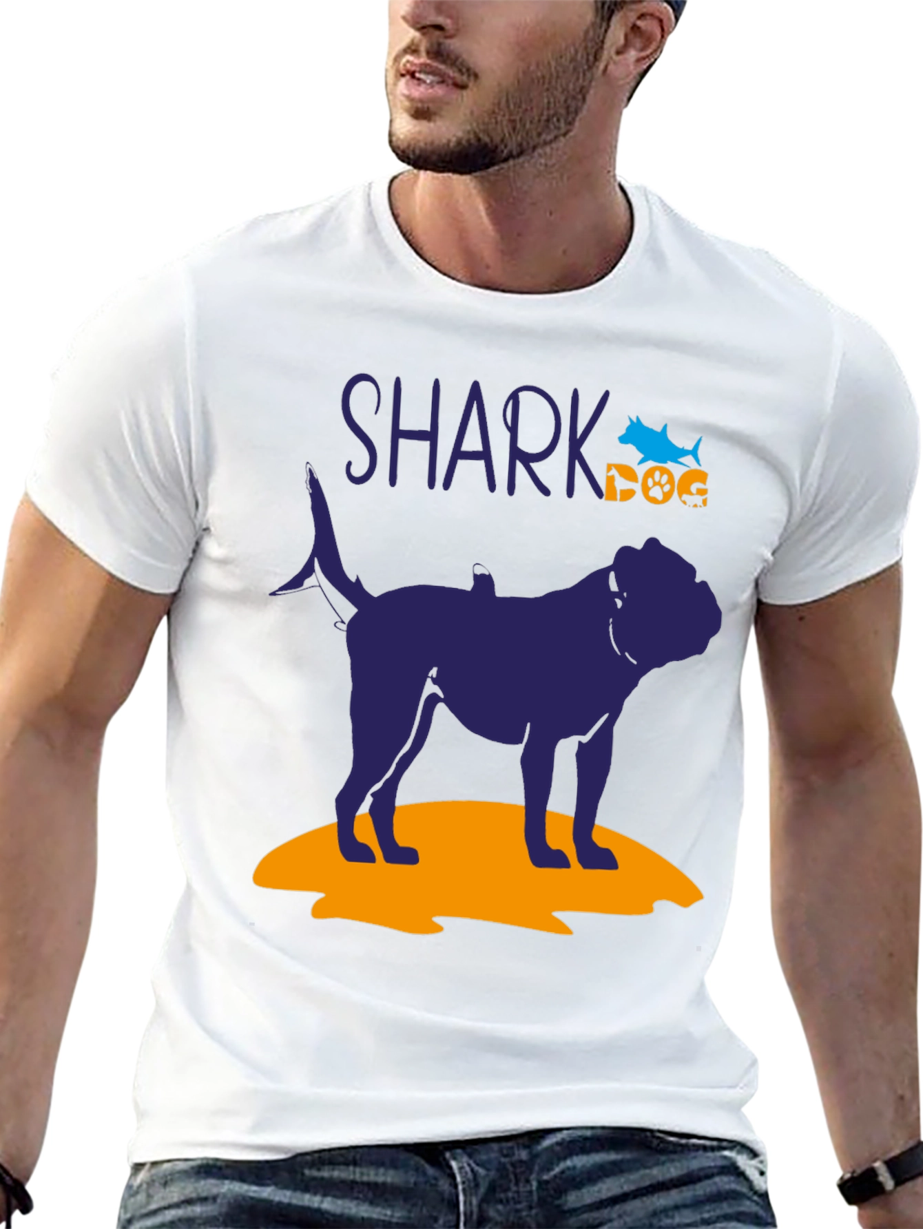 Shark Dog Graphic T-Shirt