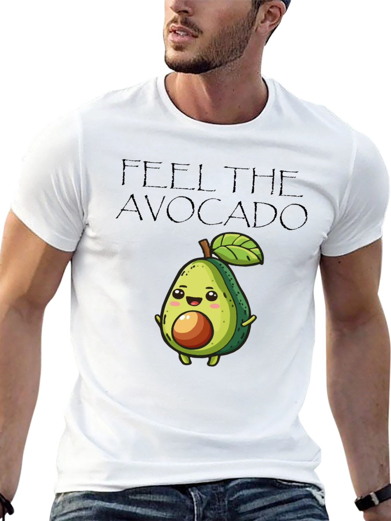 Feel The Avocado Graphic Black T-Shirt