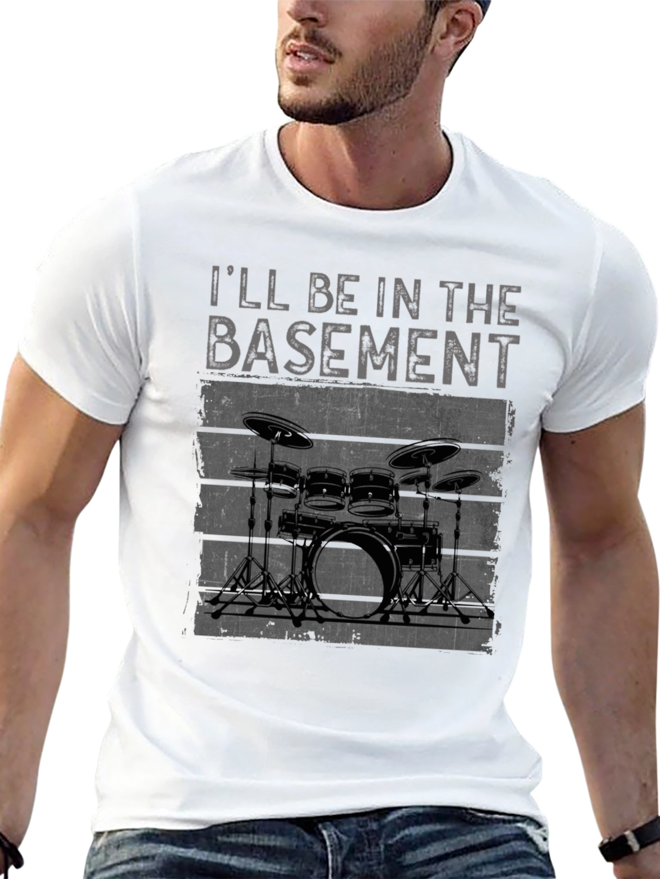 Ill Be In The Basement Drum Set T-Shirt