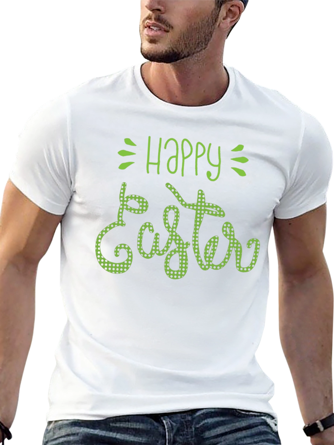 Happy Easter Green Polka Dot T-Shirt