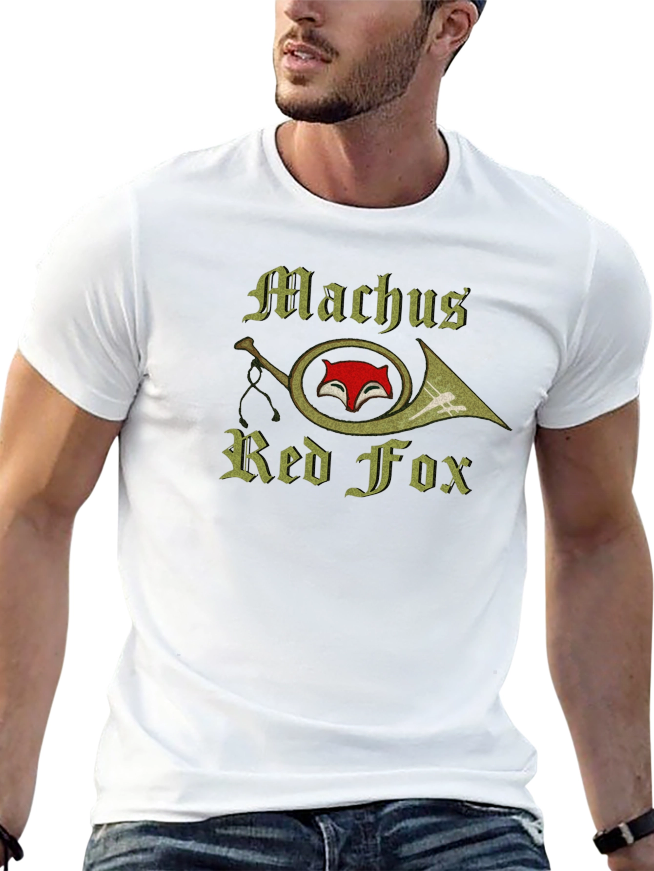 Machus Red Fox T-Shirt Black Graphic Tee