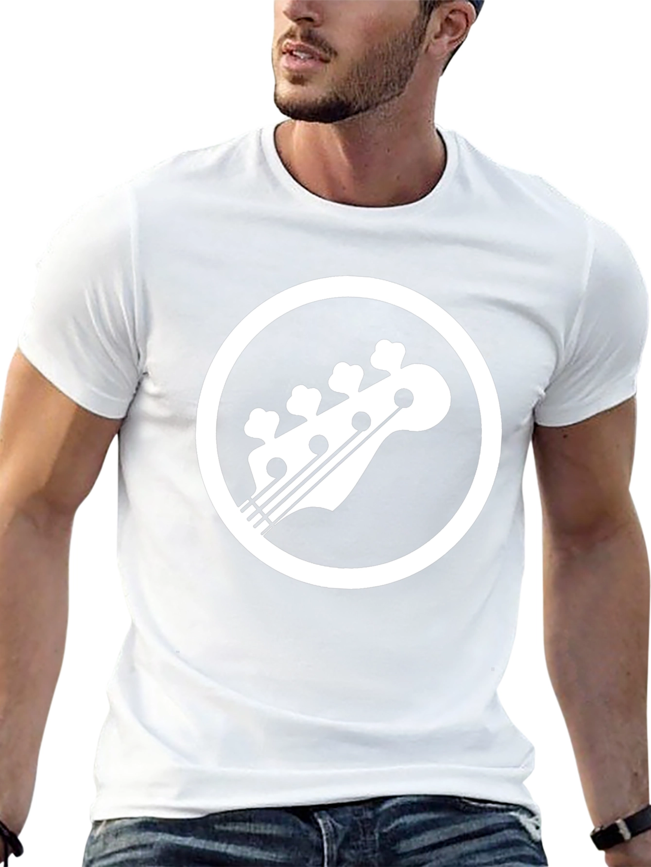 Bass Guitar Headstock T-Shirt - Music Lover Tee