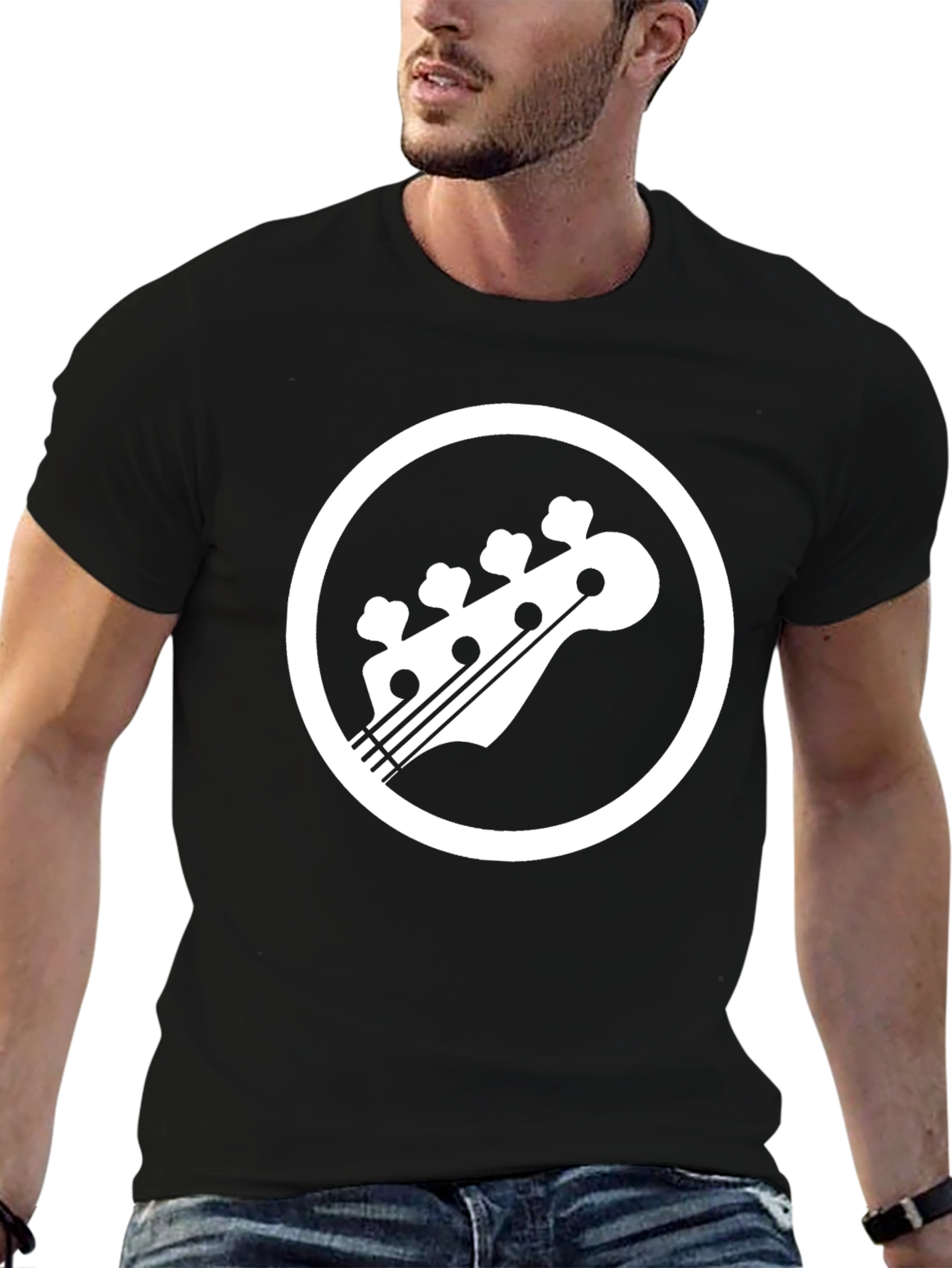 Bass Guitar Headstock T-Shirt - Music Lover Tee