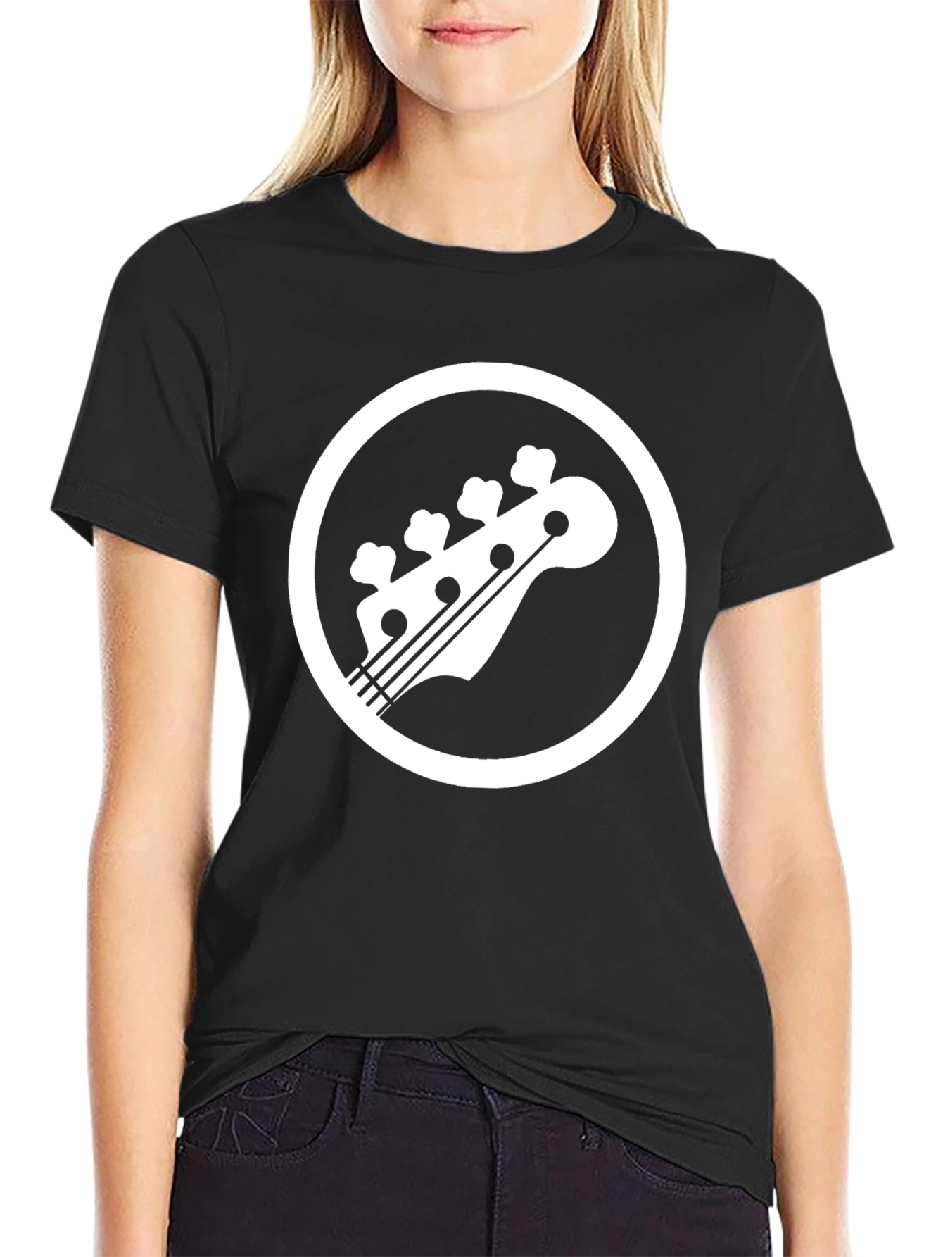 Bass Guitar Headstock T-Shirt - Music Lover Tee