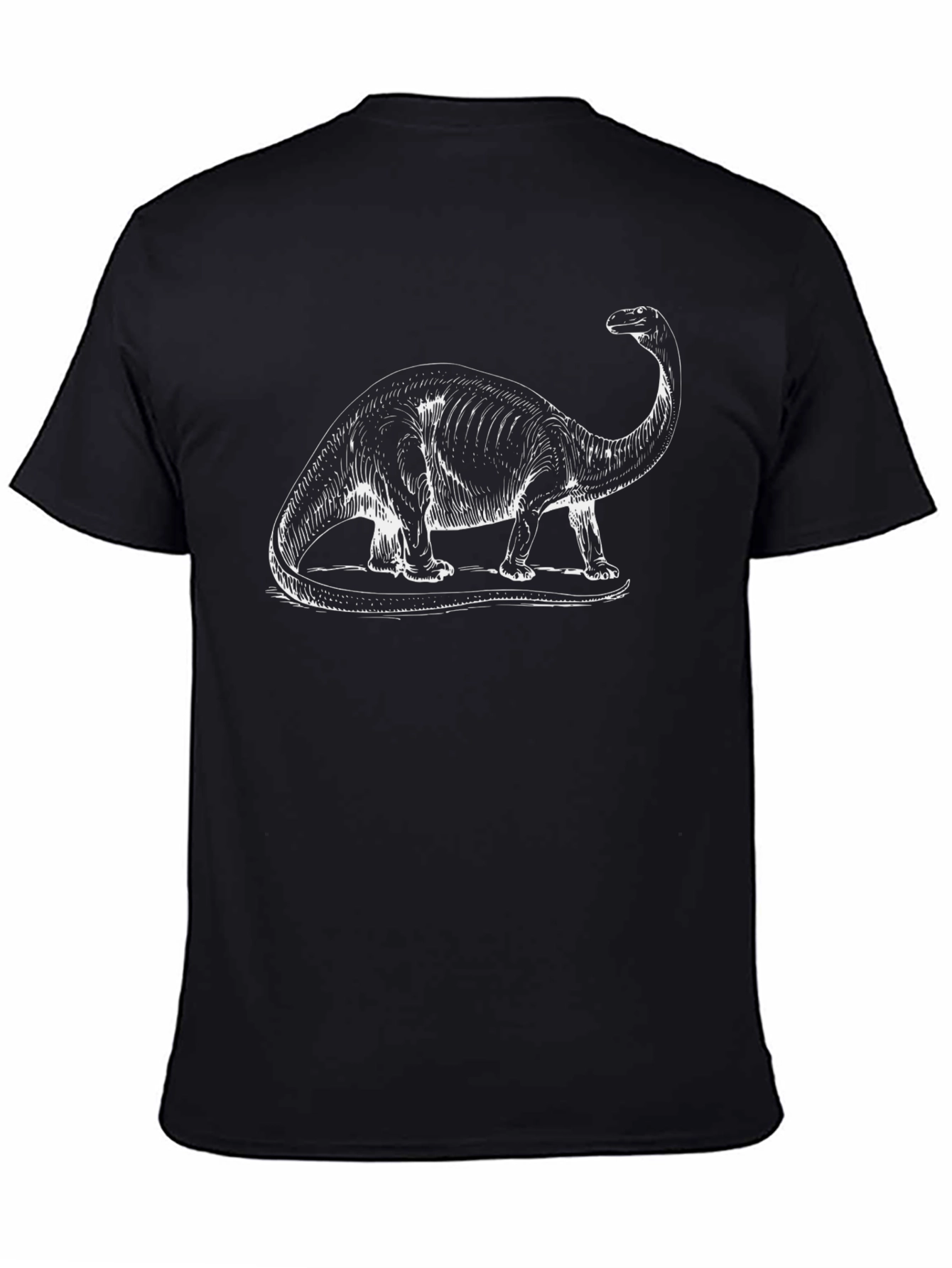 Dinosaur Graphic Tee - Black Cotton T-Shirt