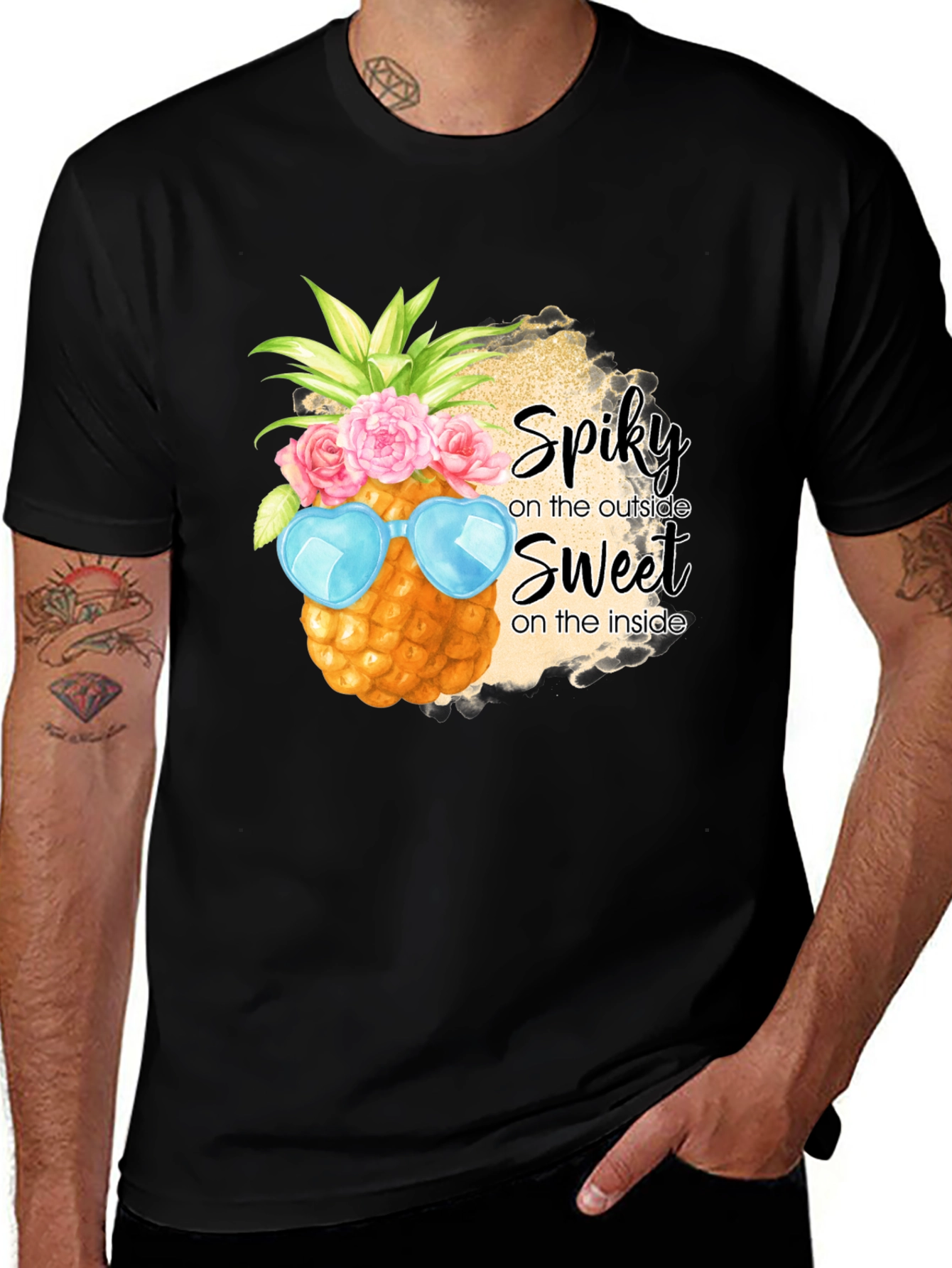 Spiky Sweet Pineapple Graphic T-Shirt