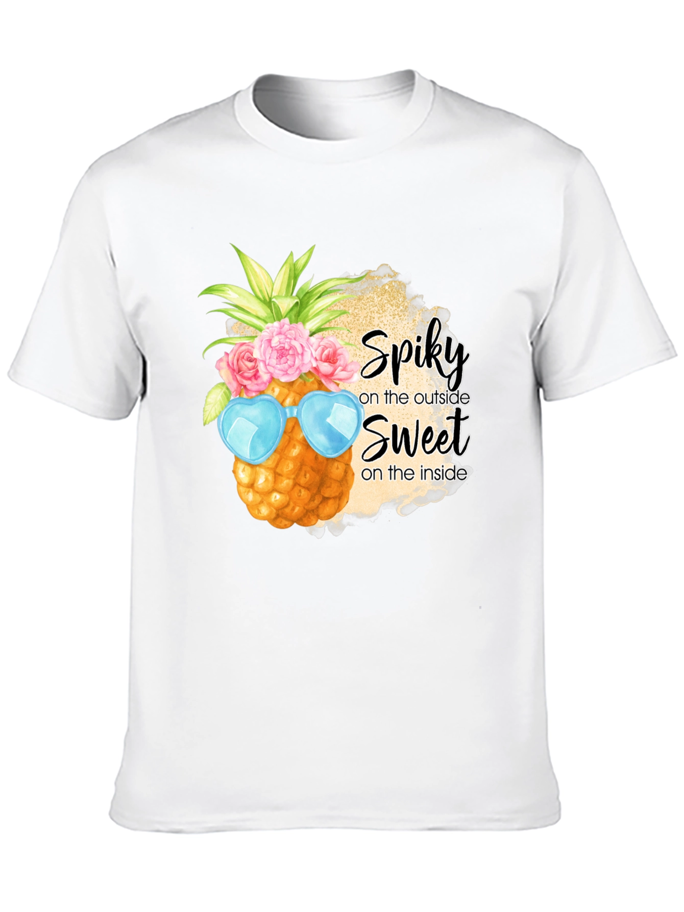 Spiky Sweet Pineapple Graphic T-Shirt