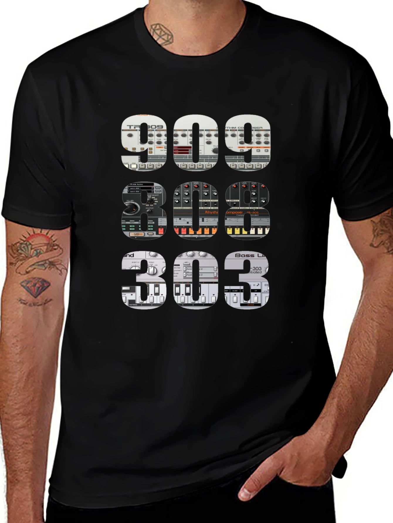 909 808 303 Synth T-Shirt - Music Producer